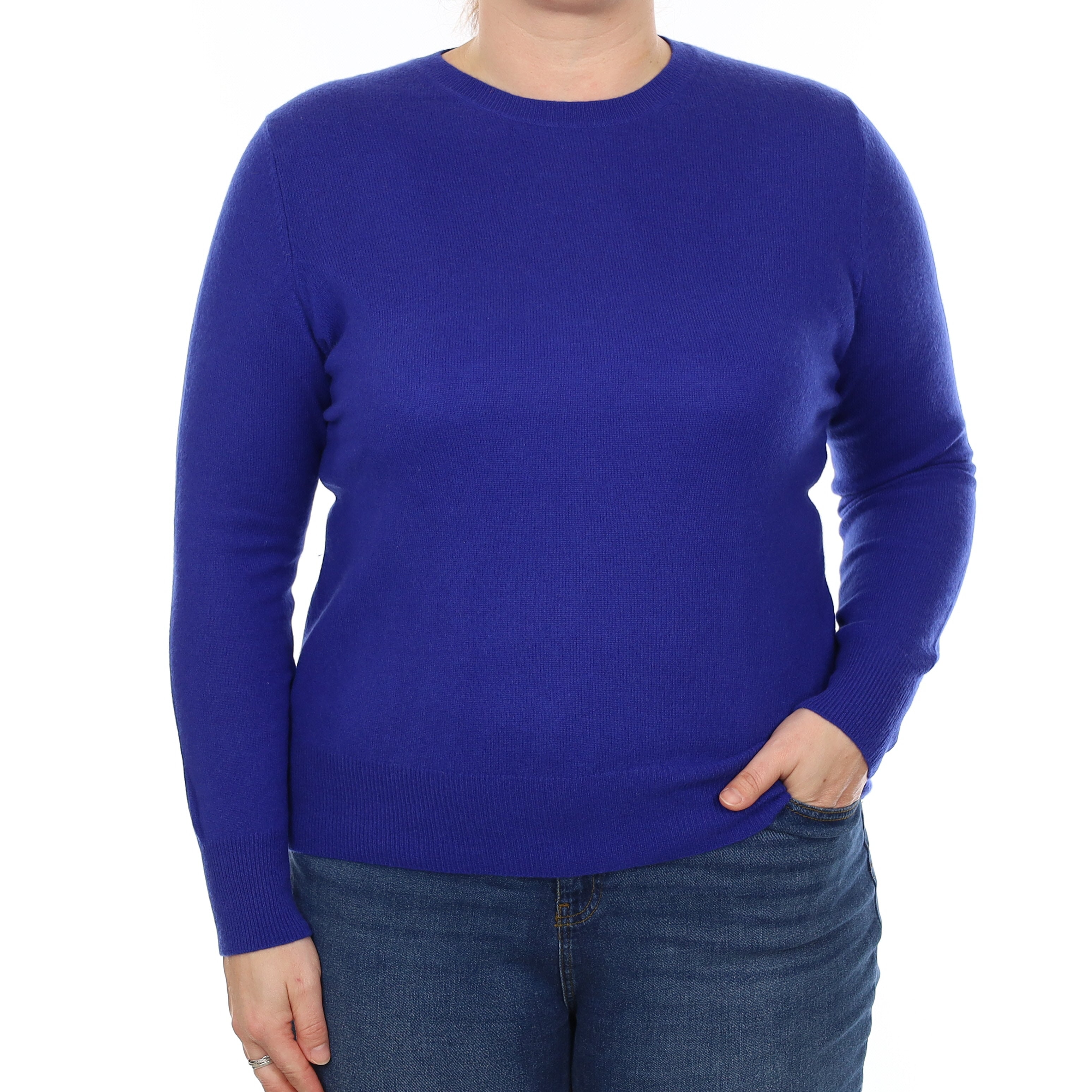 Royal Blue Cashmere Crew Neck Jumper Large