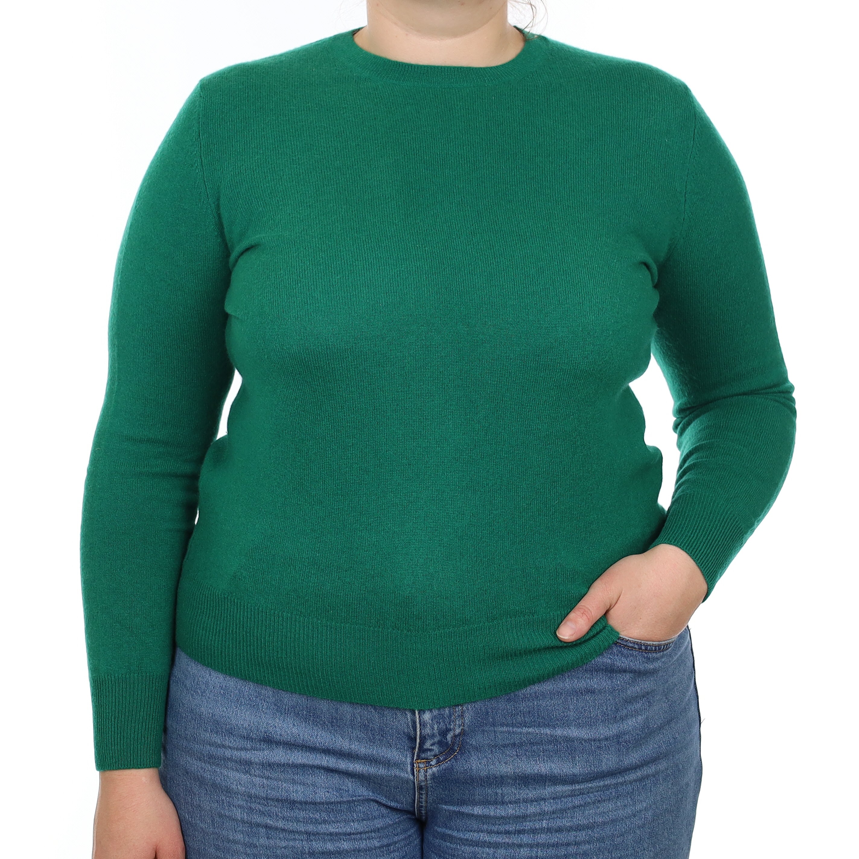 Emerald Green Cashmere Crew Neck Jumper Large