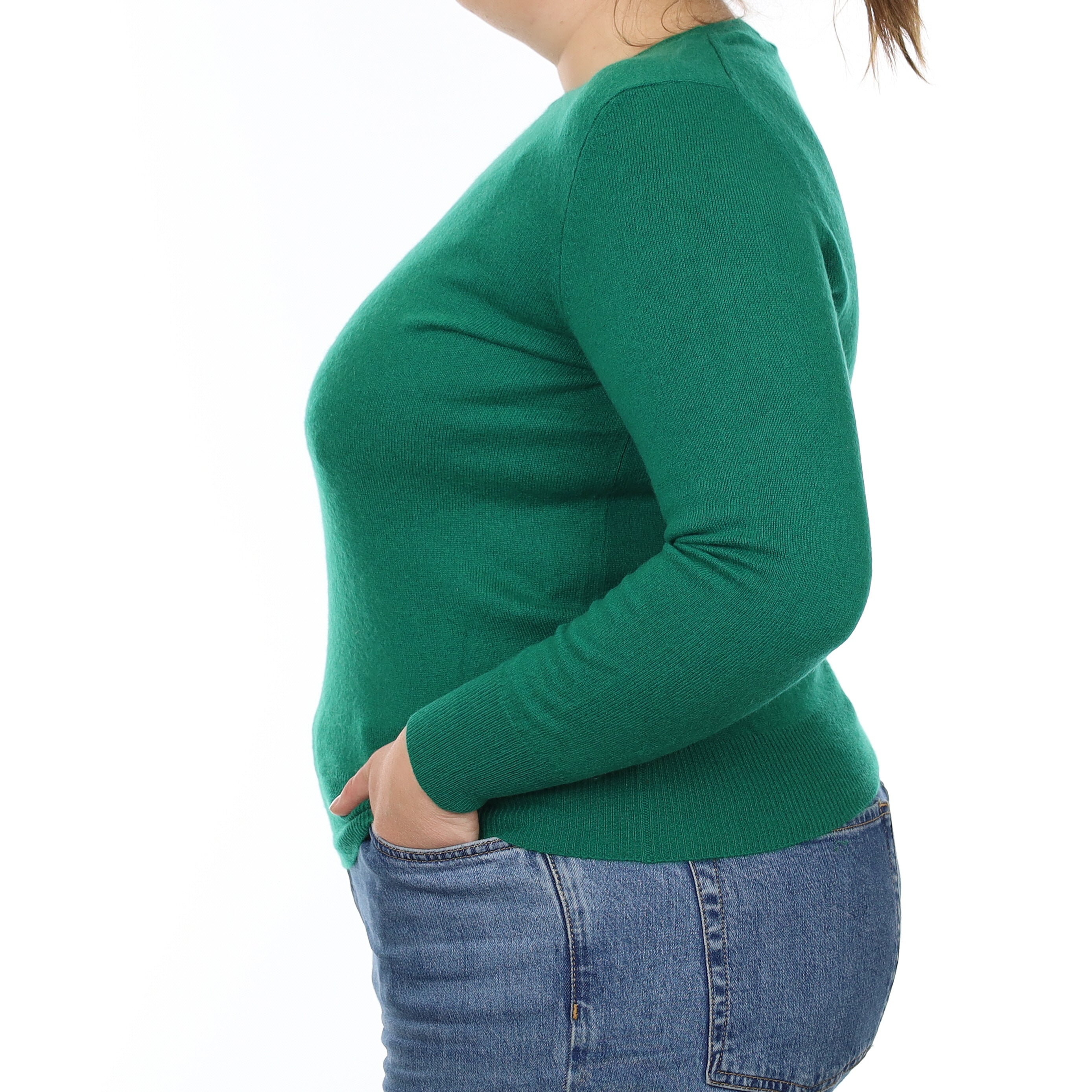 Emerald Green Cashmere Crew Neck Jumper Large