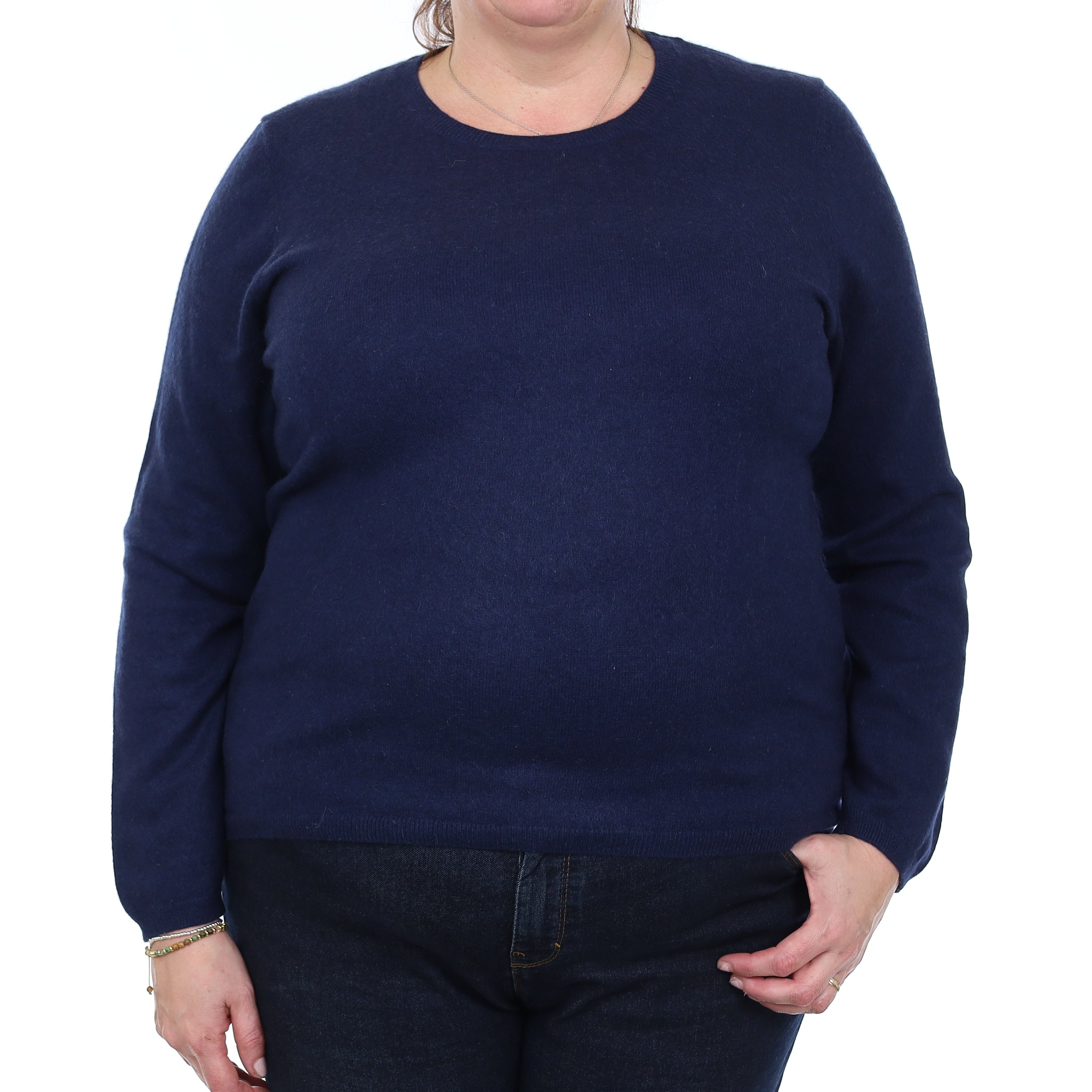 Navy Cashmere Crew Neck Jumper Extra Large