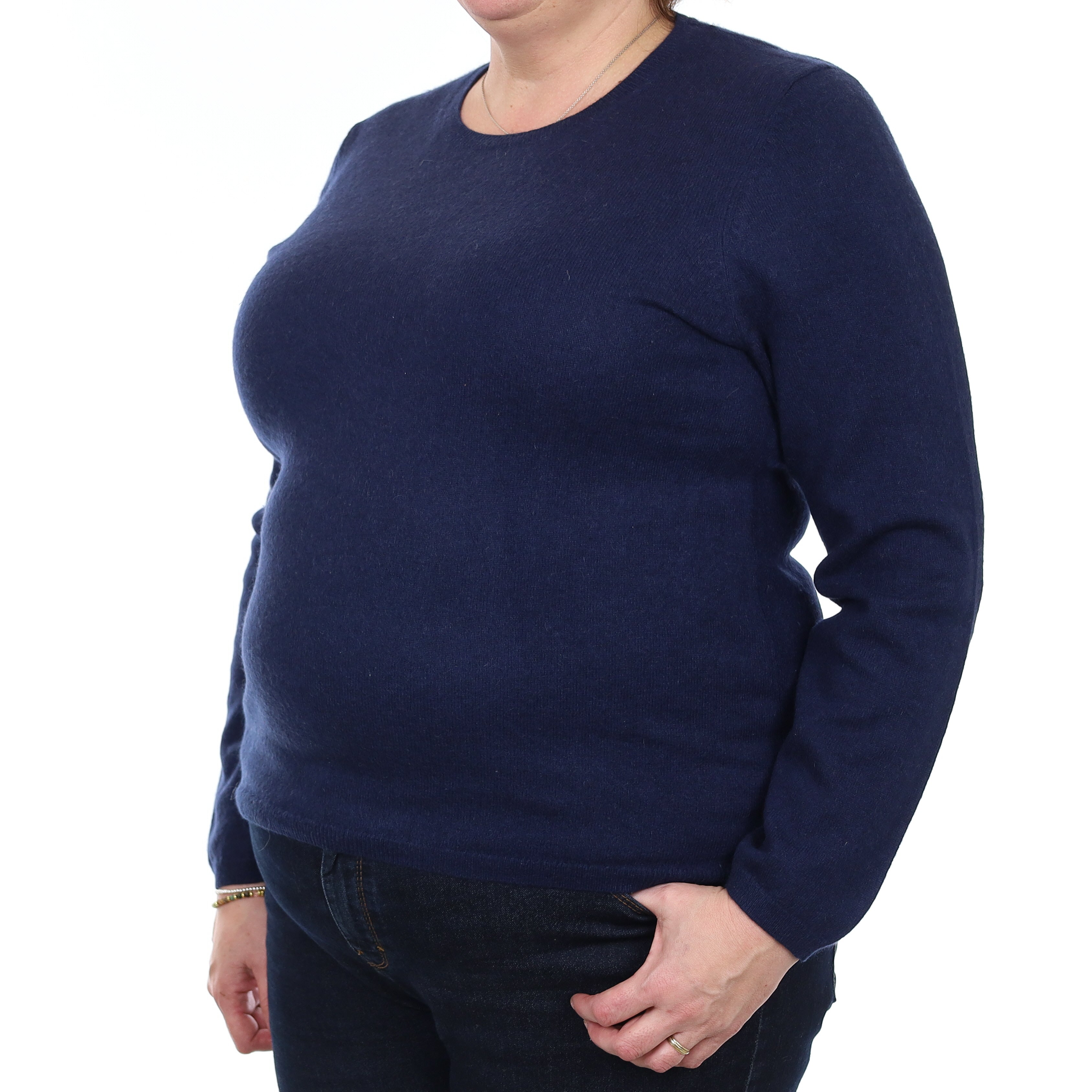 Navy Cashmere Crew Neck Jumper Extra Large