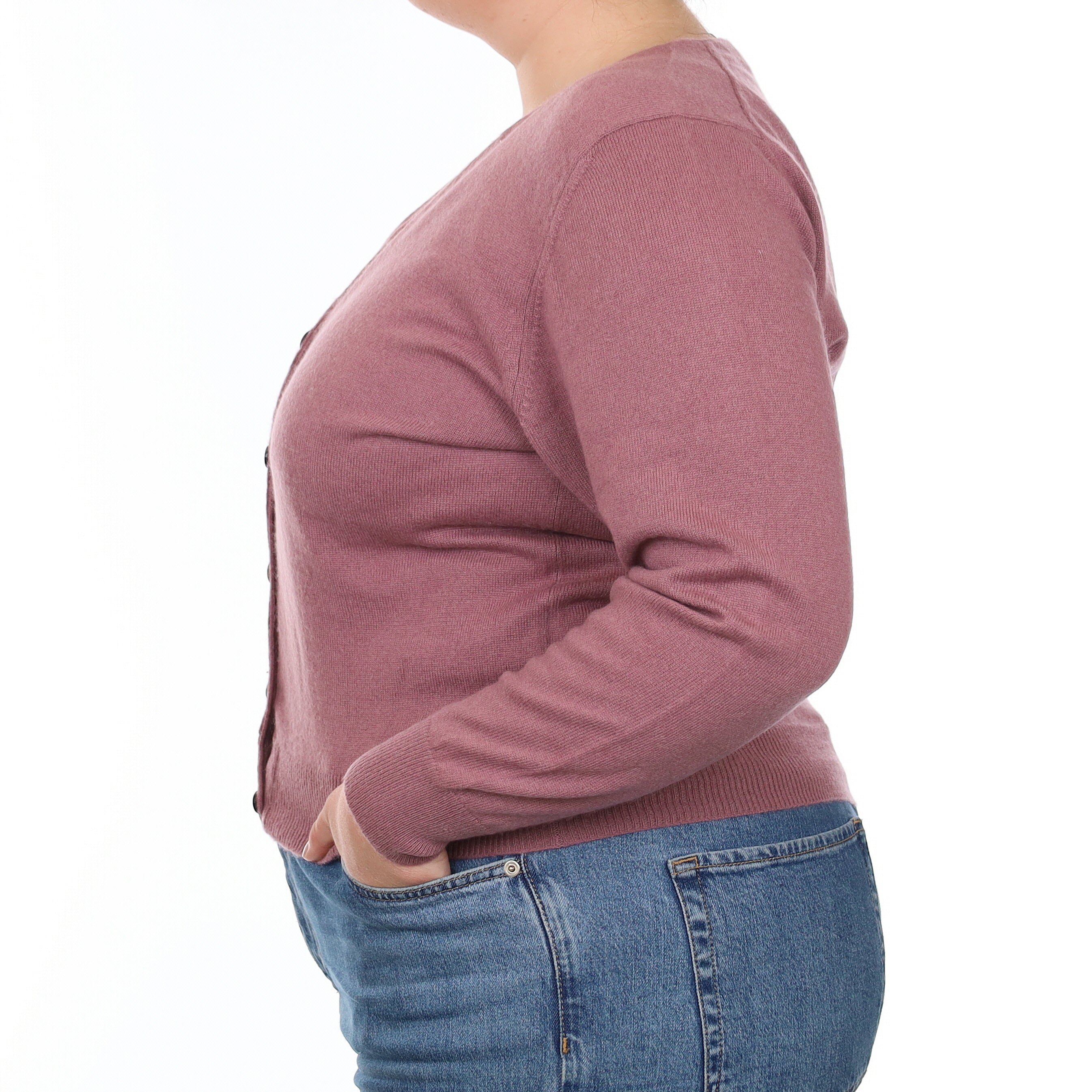 Antique Heather Cashmere V Neck Cardigan Large