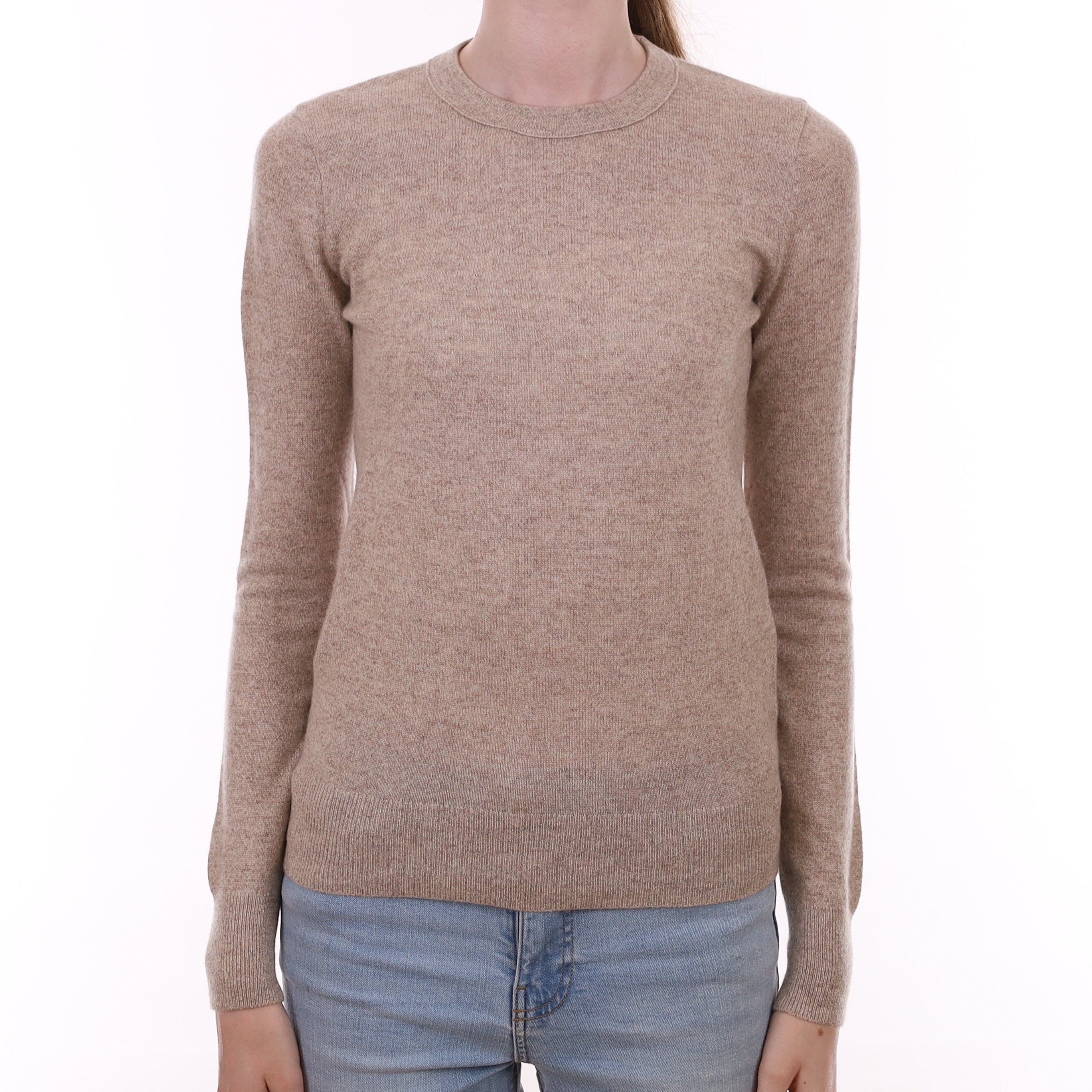 Theory Fawn Marl Cashmere Crew Neck Jumper Extra Small