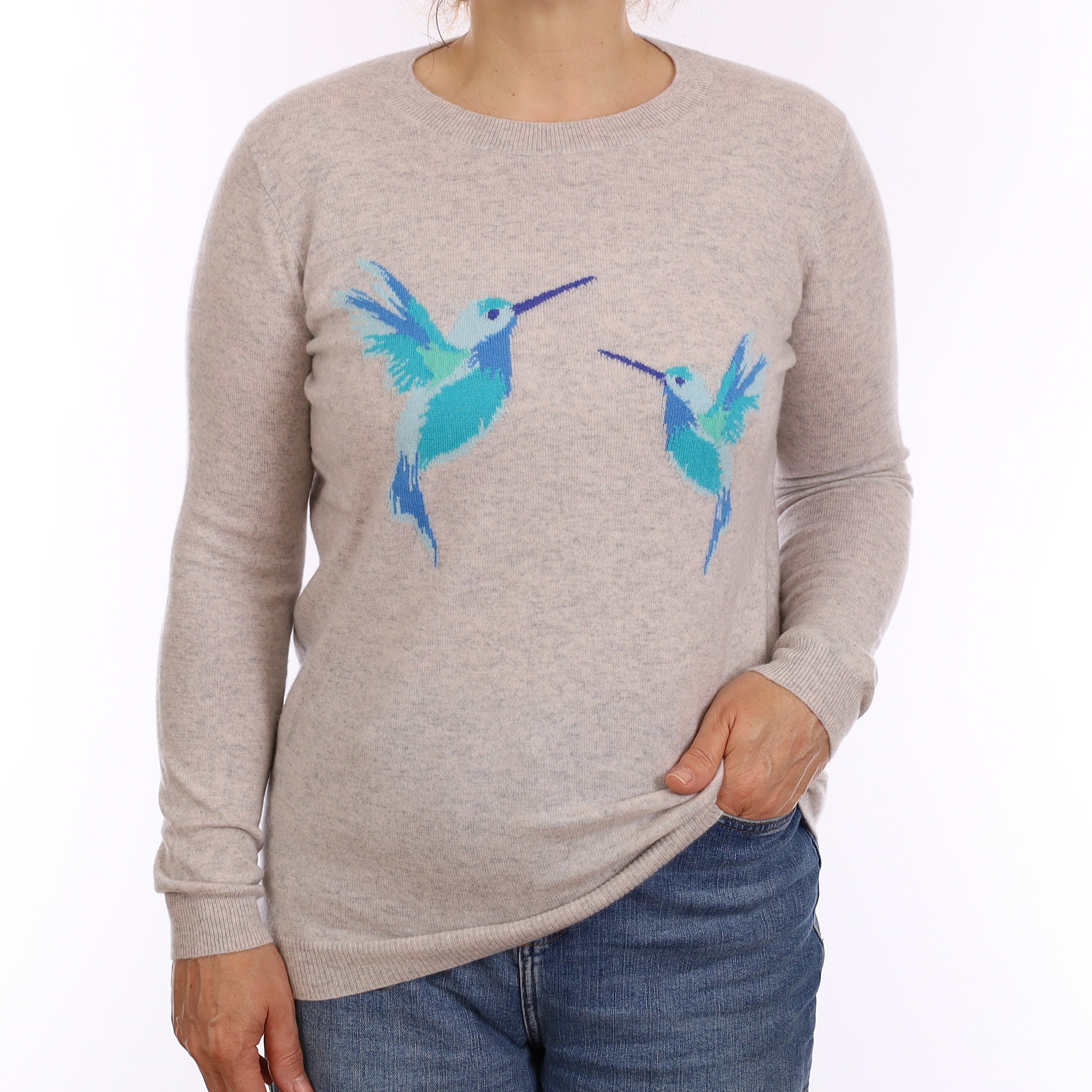 Grey Bird Design Cashmere Crew Neck Jumper Medium