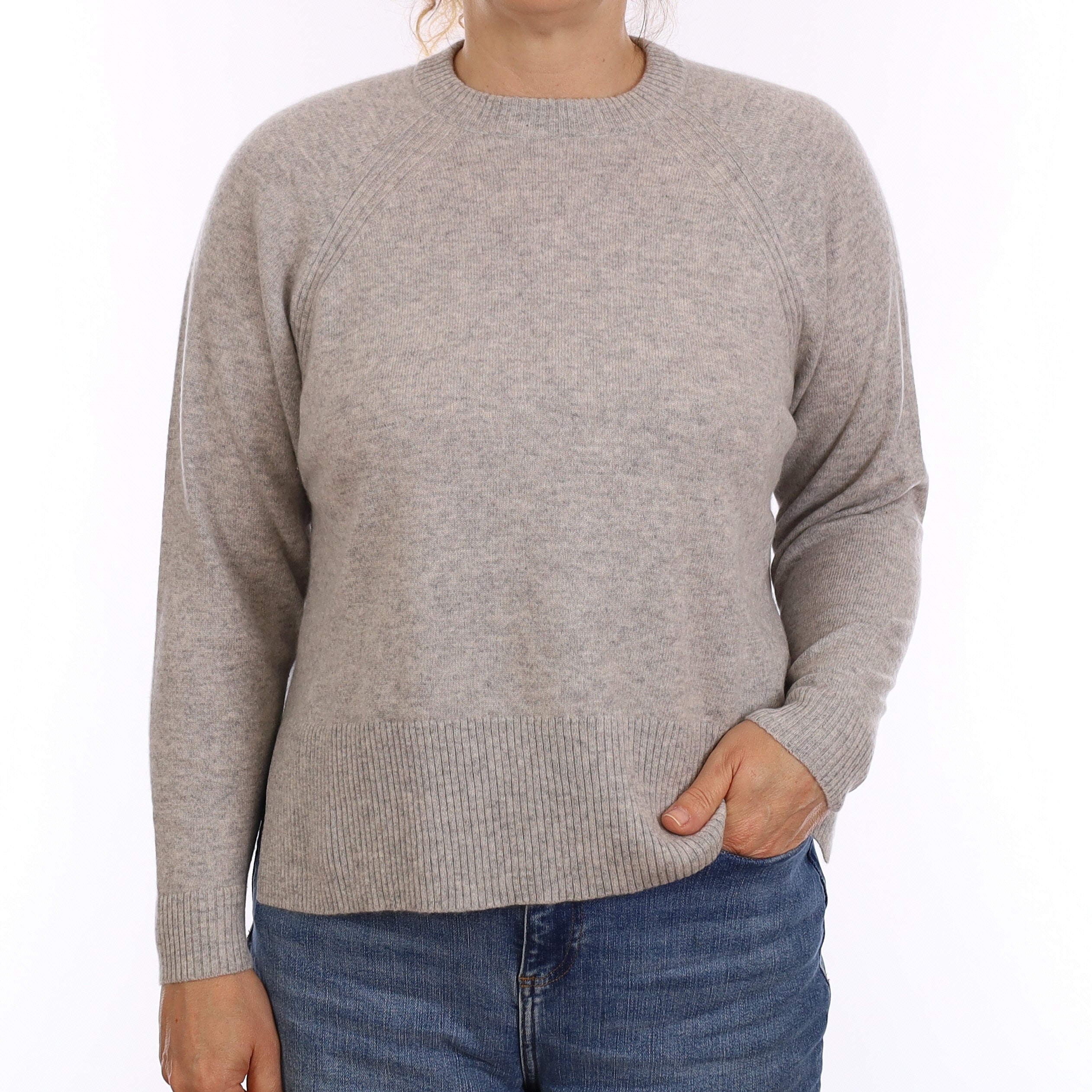 Whistles Smoke Grey Cashmere Crew Neck Jumper Medium