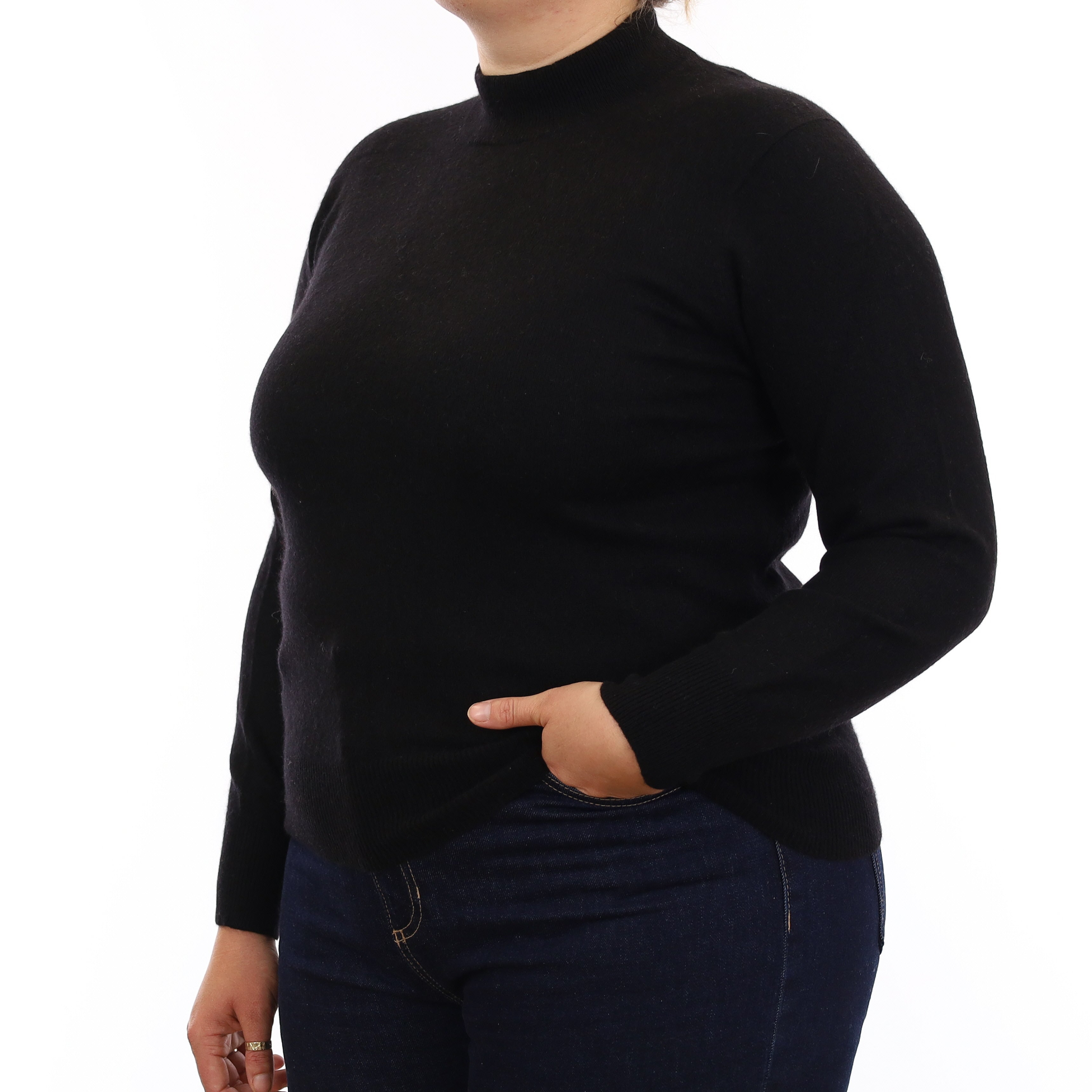 Black Cashmere Turtleneck Jumper Large