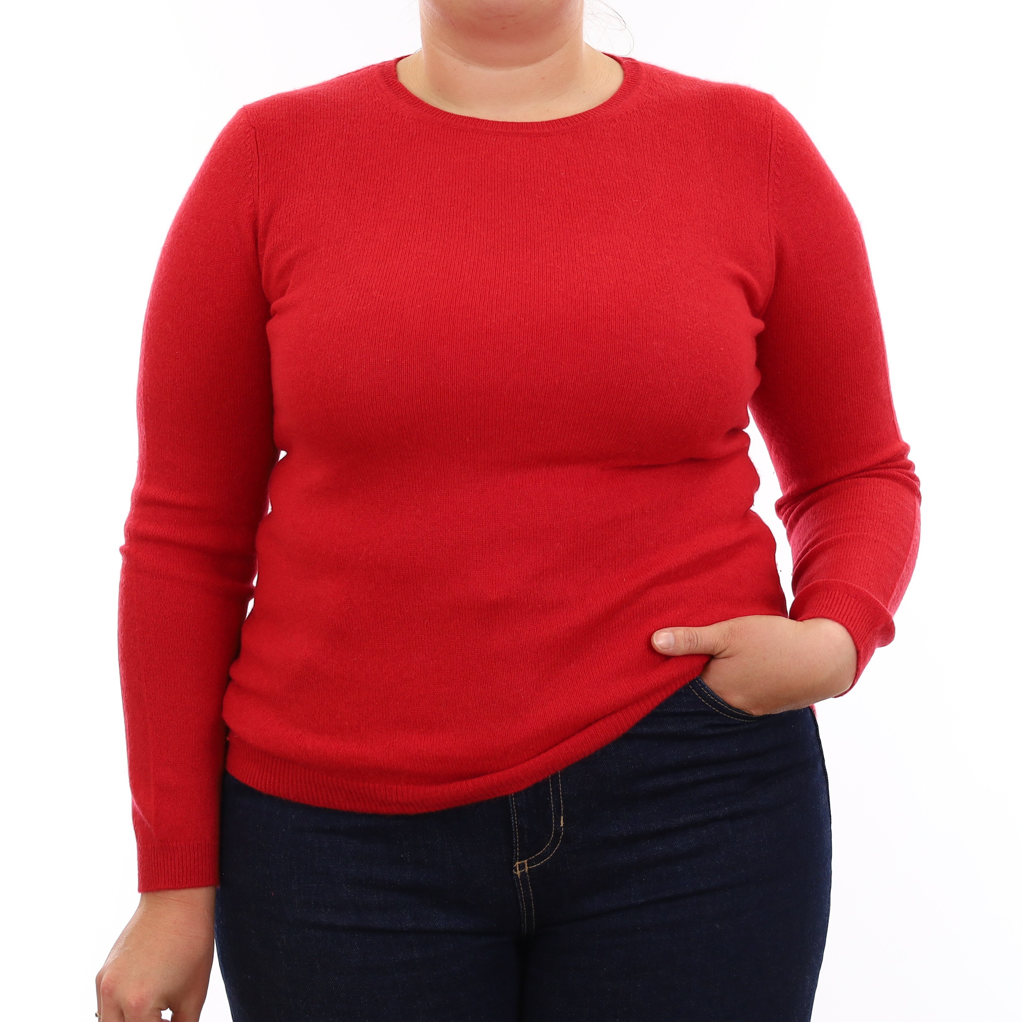 Spanish Red Cashmere Crew Neck Jumper Large