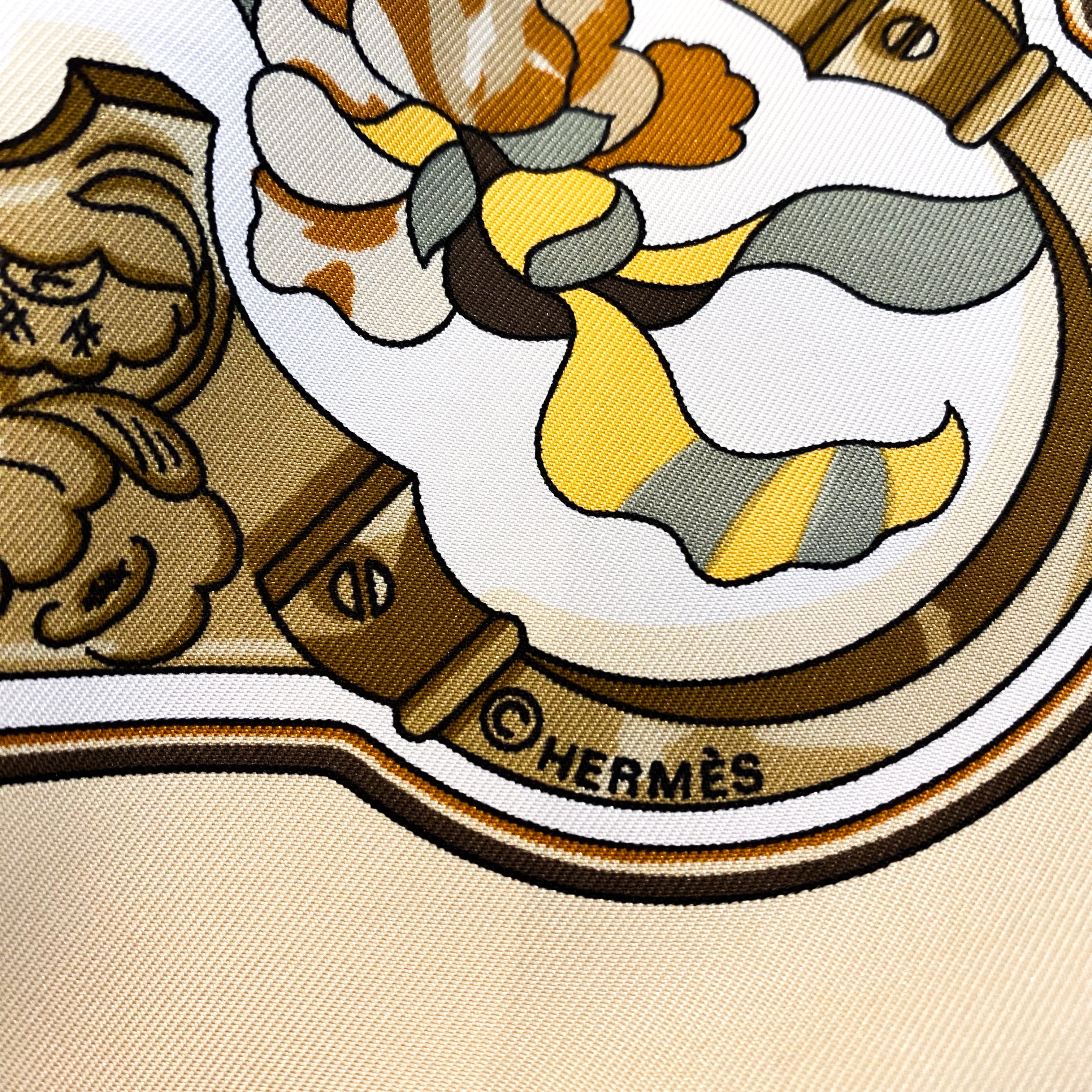 Boxed Hermes Copeaux 1998 Designer Silk Scarf