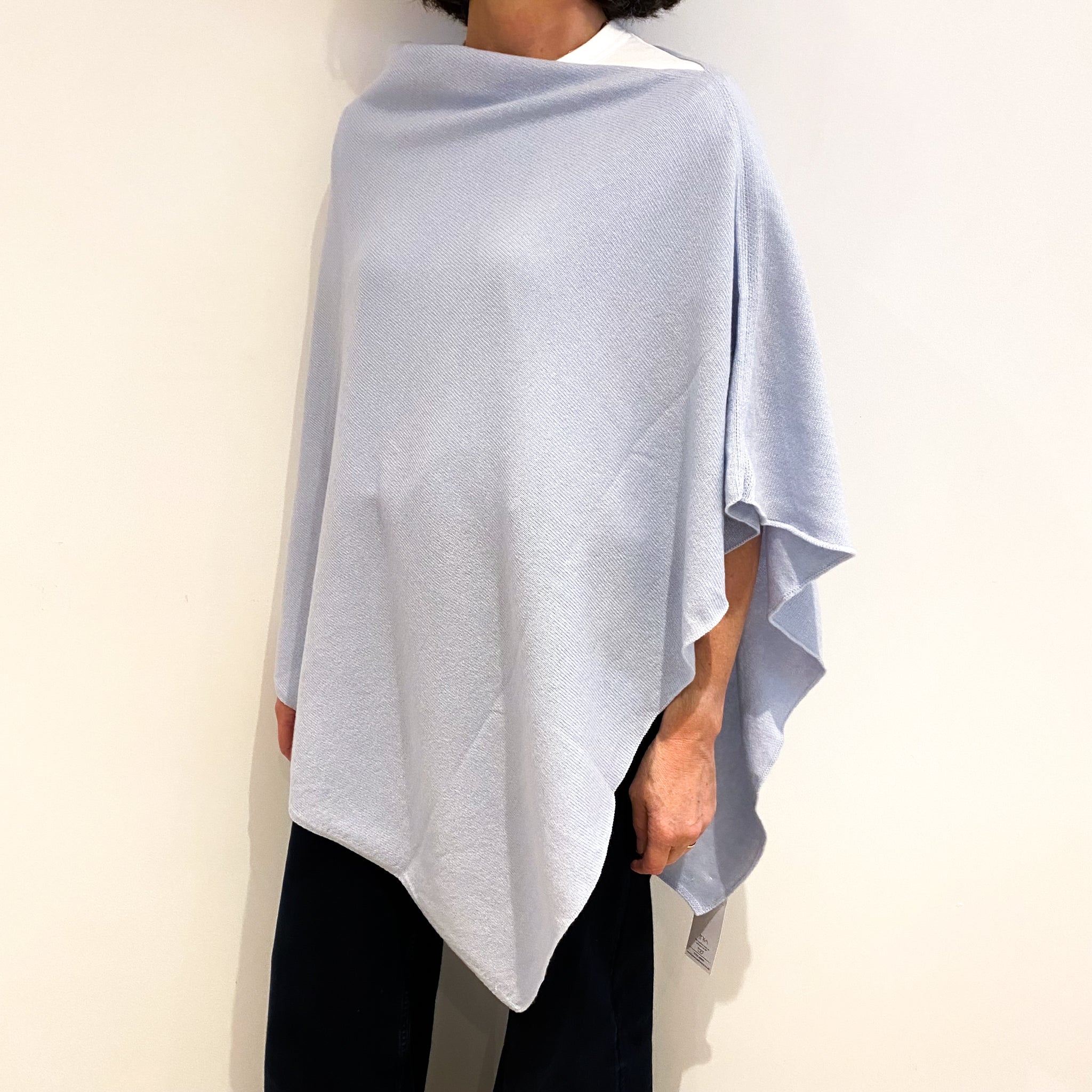 Brand New Scottish Ice Blue Cashmere Poncho One Size