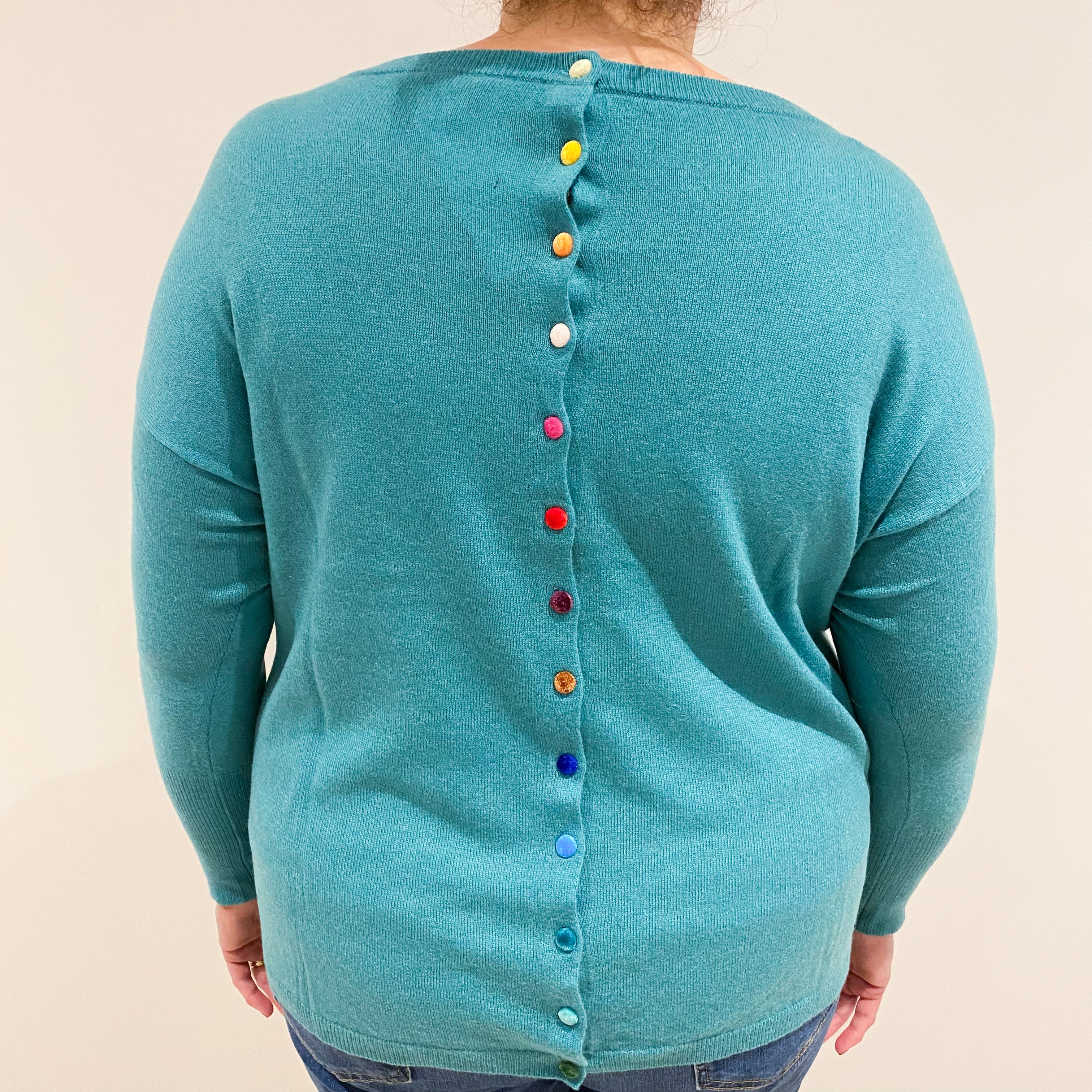 Sea Green Cashmere Crew Neck Jumper Extra Large