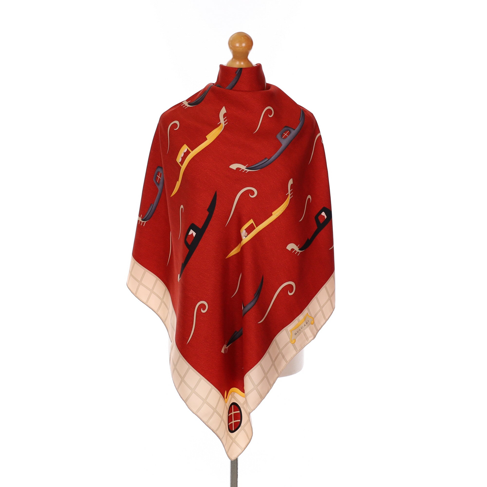Bvlgari Designer Boat Silk Scarf