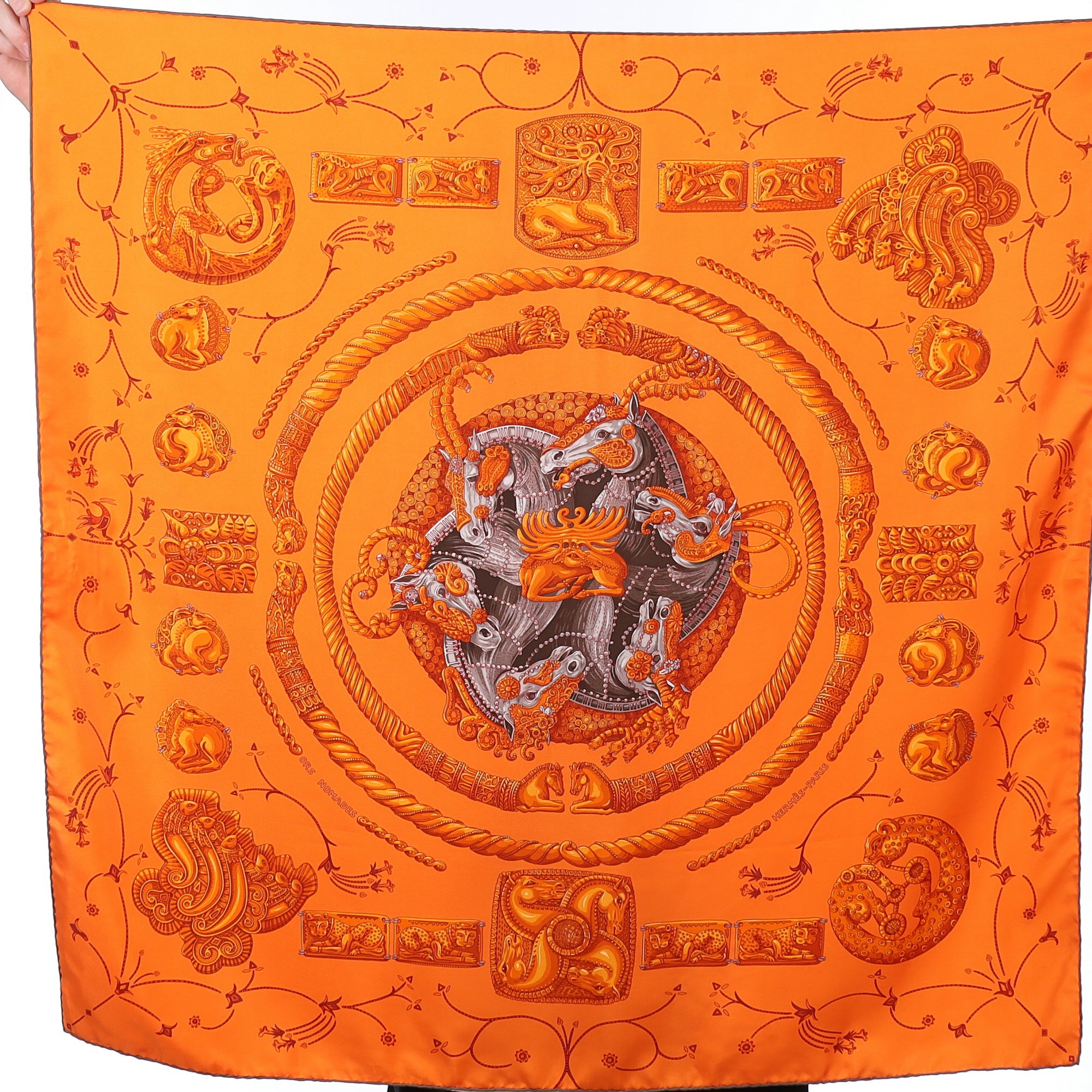 Pristine Hermès Ors Nomades Silk Scarf Quite Rare