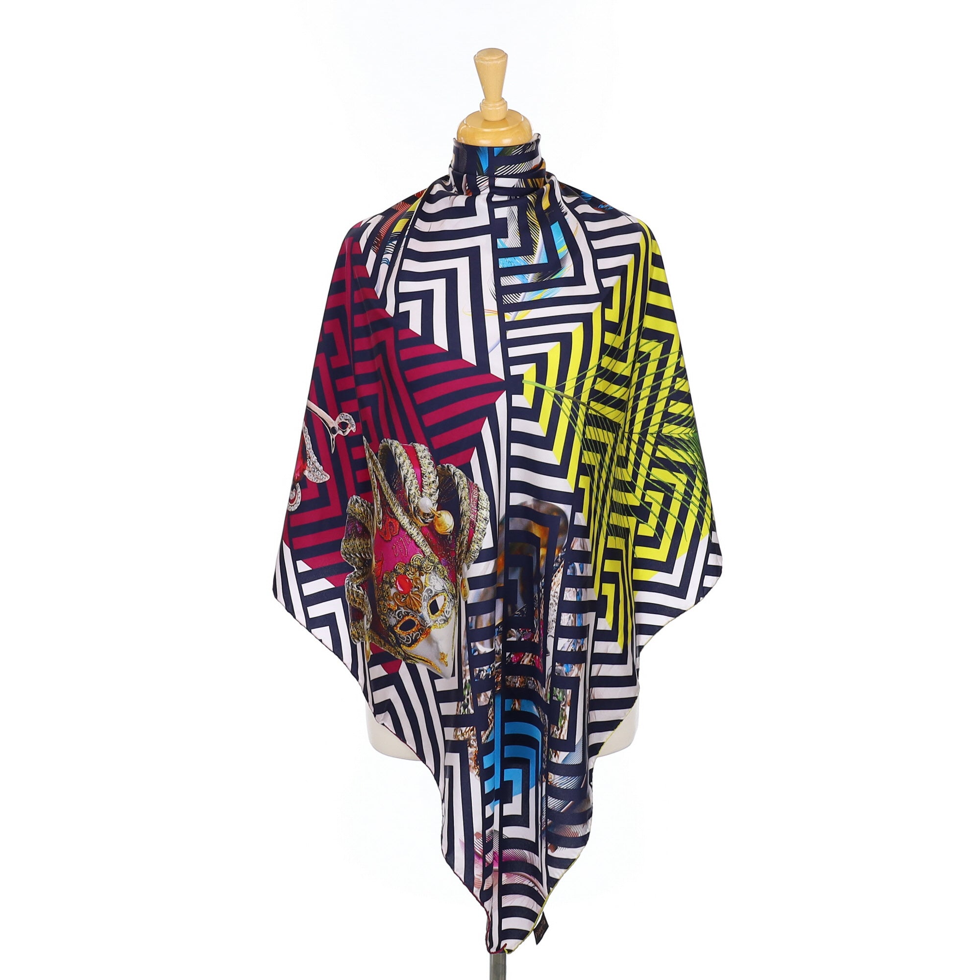 Fiorella Multi Coloured Abstract Silk Scarf
