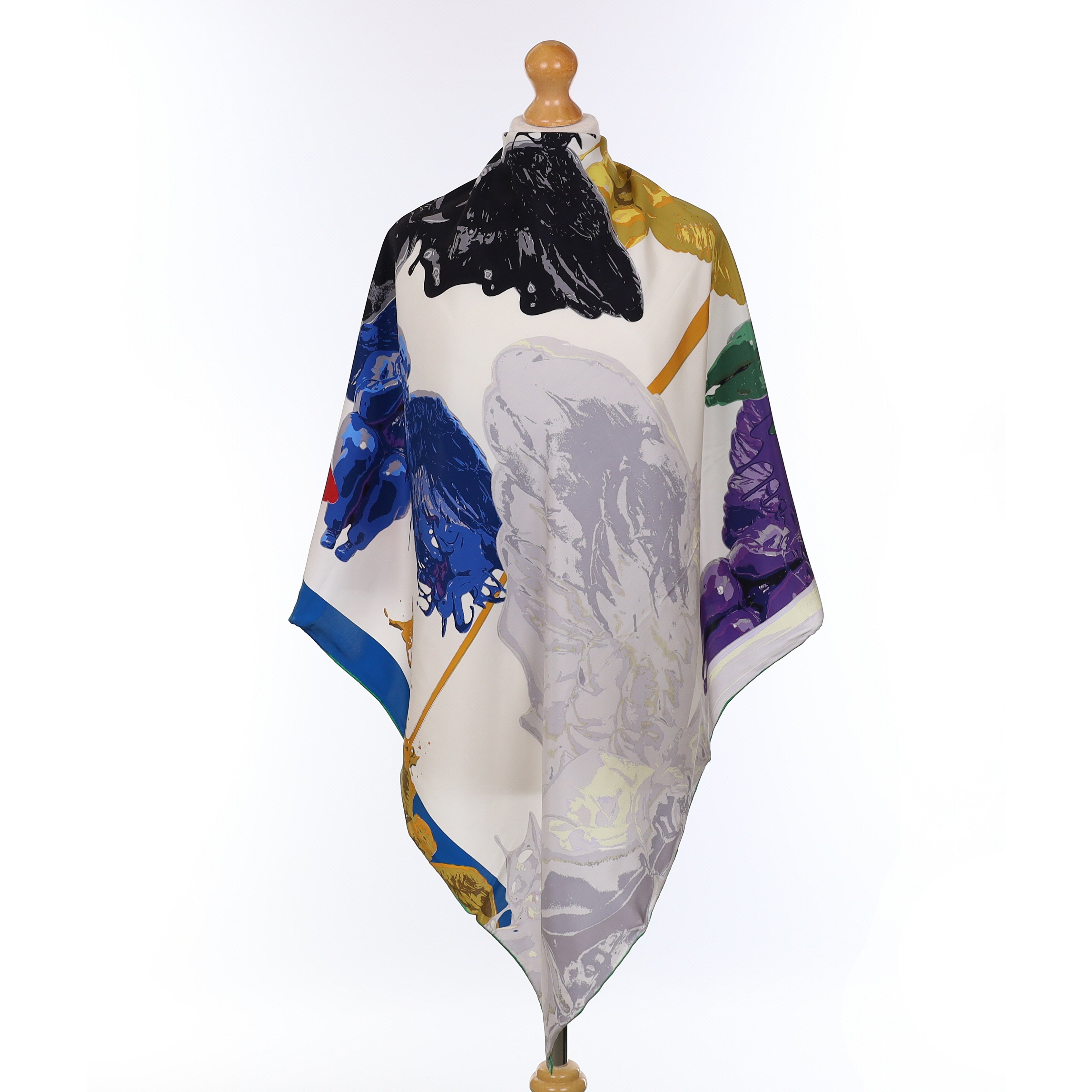 Brand New Boxed Colourful Angels Design Silk Scarf