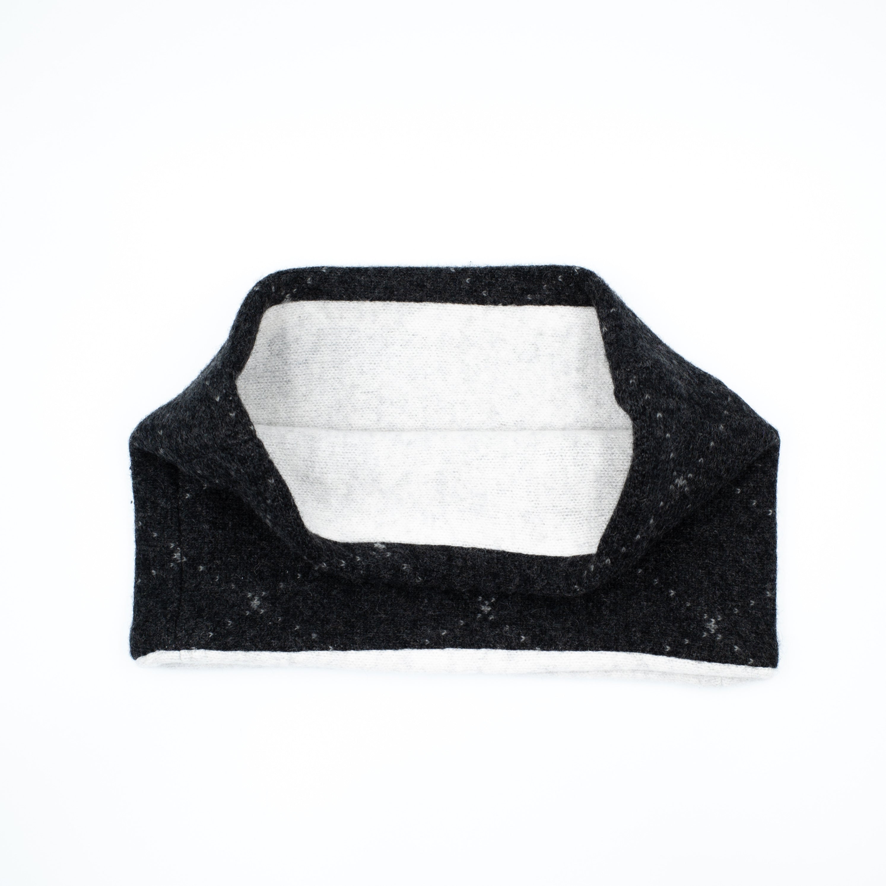 Charcoal Grey Pattern and Pale Grey Neck Warmer