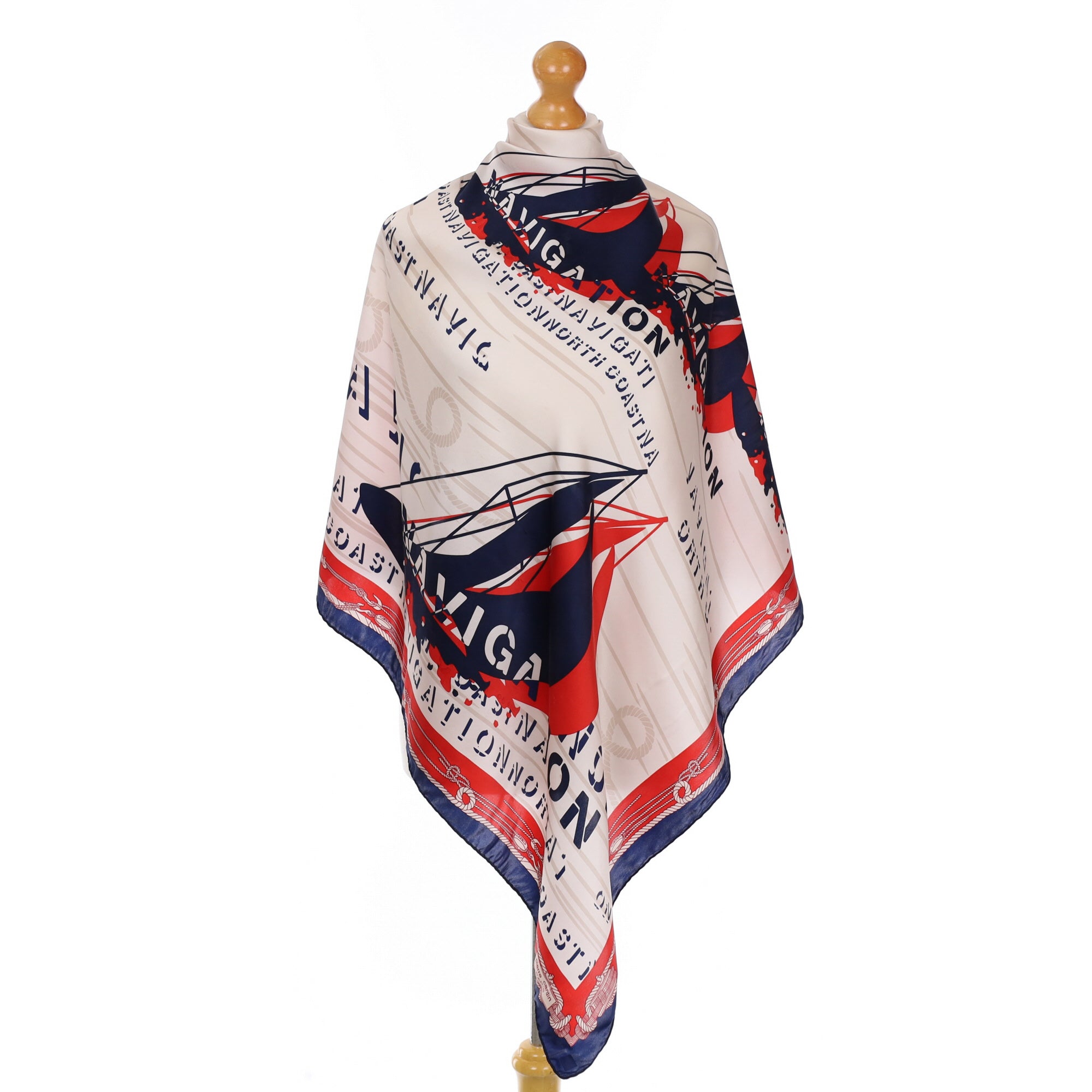 Pierre Cardin Nautical Design Vintage Silk Scarf