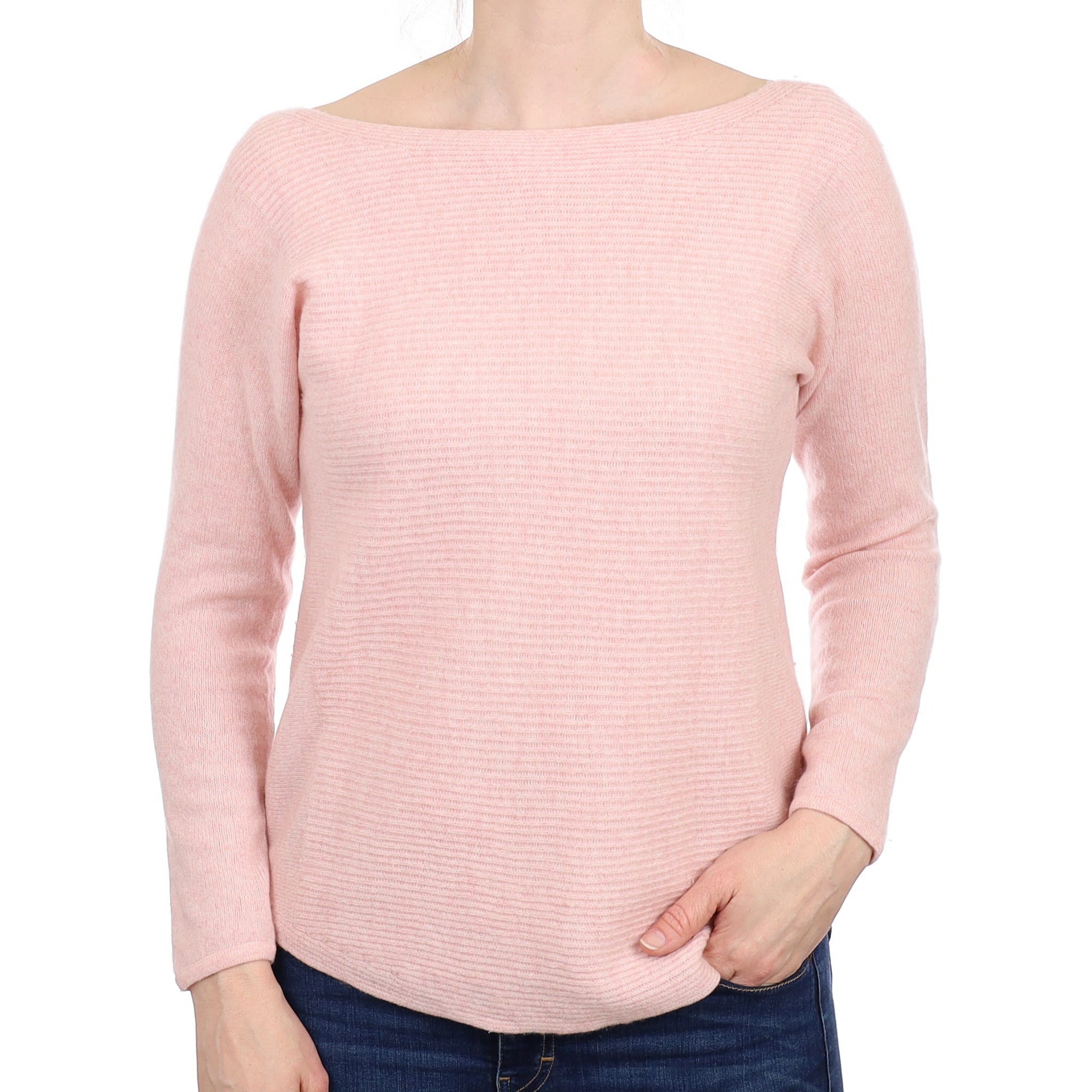 Shell Pink Cashmere Scoop Neck Jumper Small
