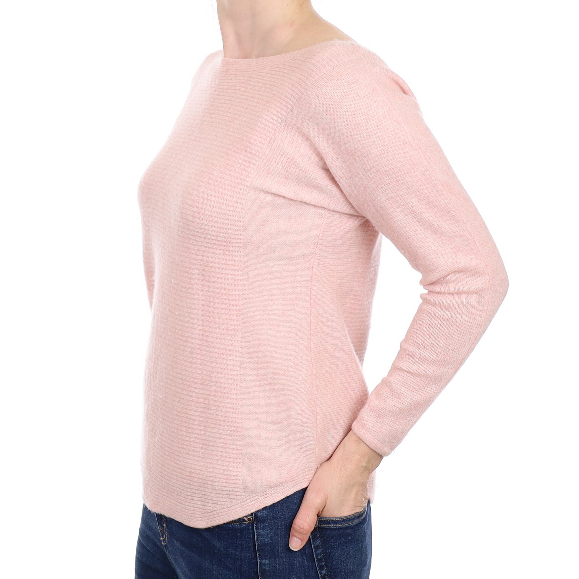 Shell Pink Cashmere Scoop Neck Jumper Small