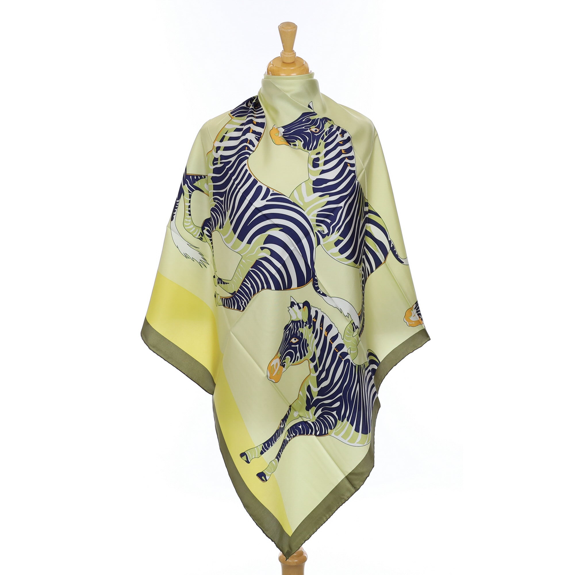 Brand New Green Zebra Silk Scarf