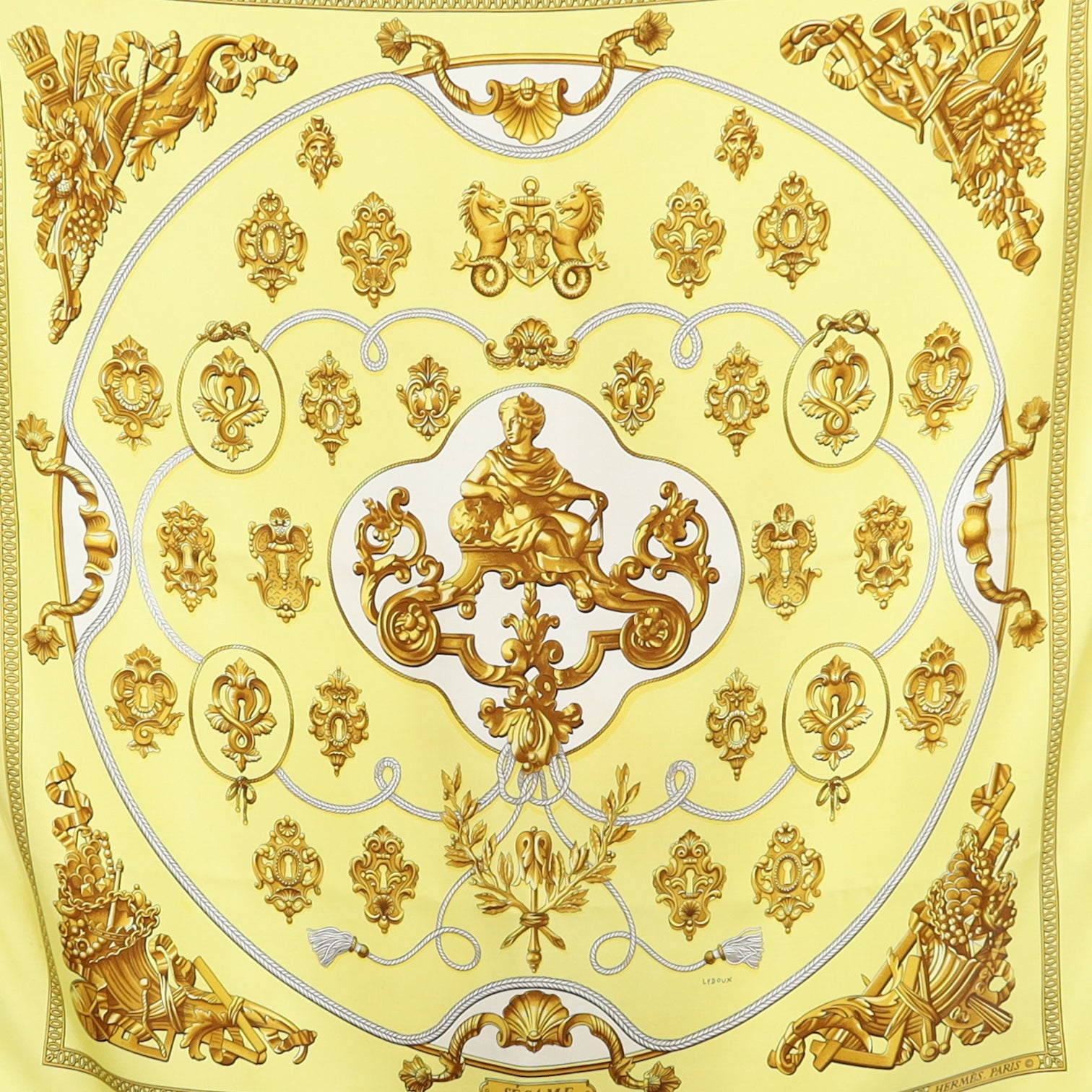 Hermès Sésame Designer Silk Scarf