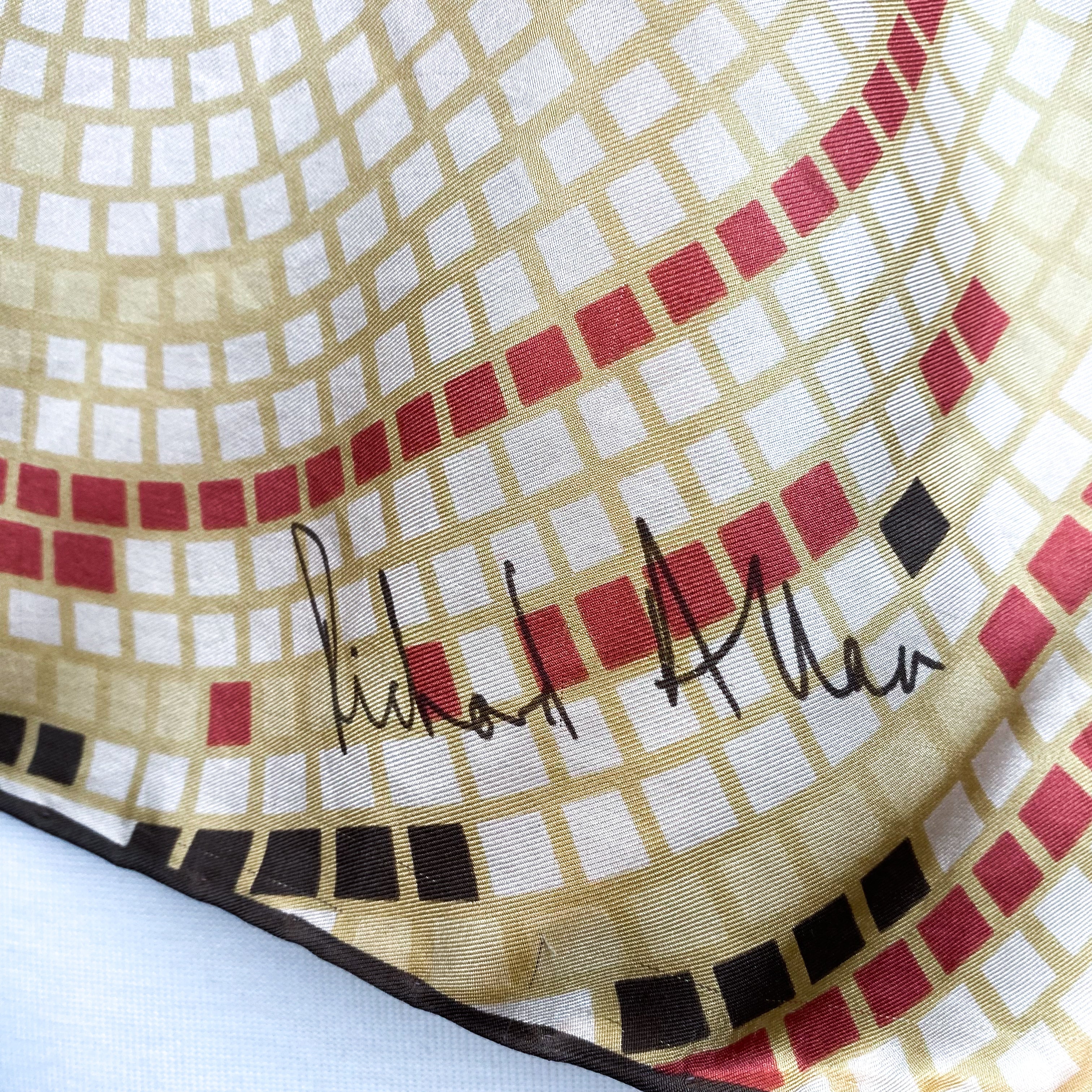 1970’s Richard Allan Mosaic Vintage Silk Scarf