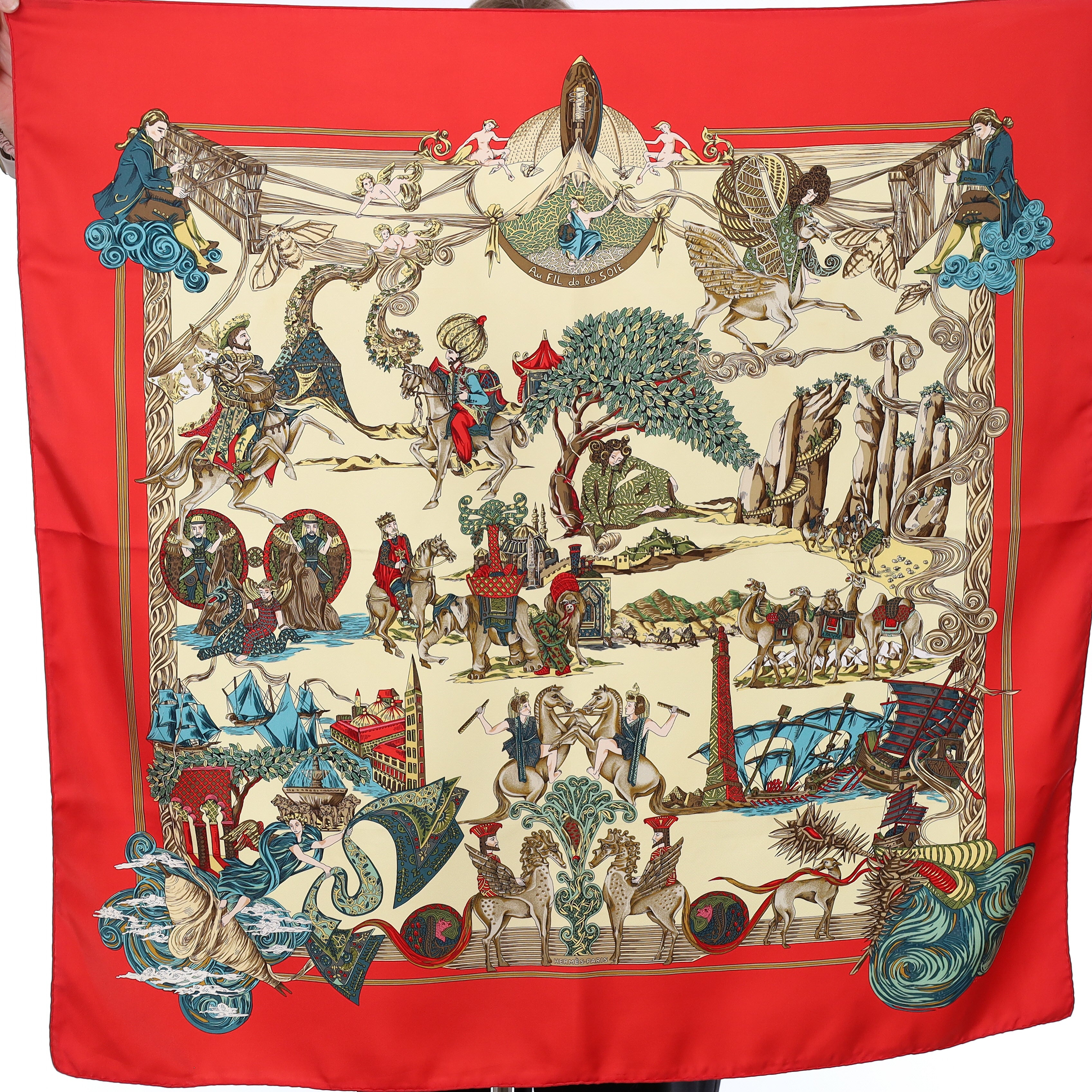 Hermès Au Fil De La Soie Silk Scarf