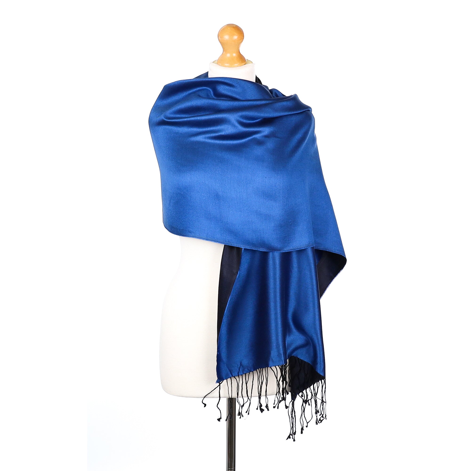 Brand New Two Tone Double Sided Woven Silk Scarf