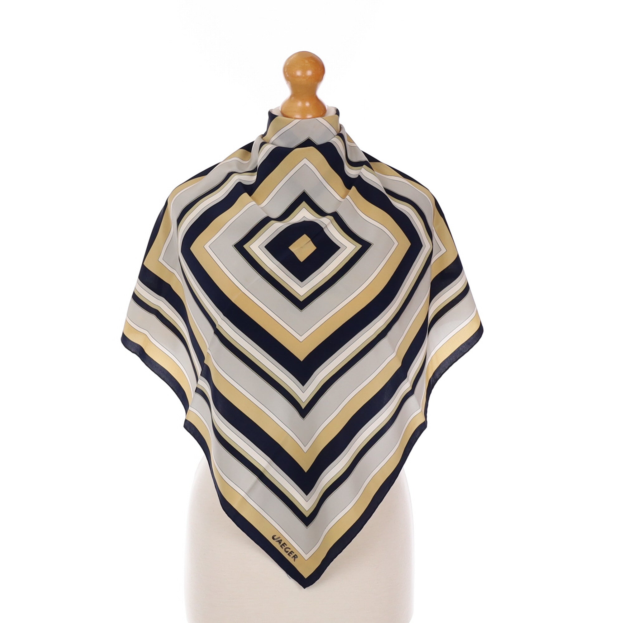 Jaeger Striped Vintage Silk Scarf