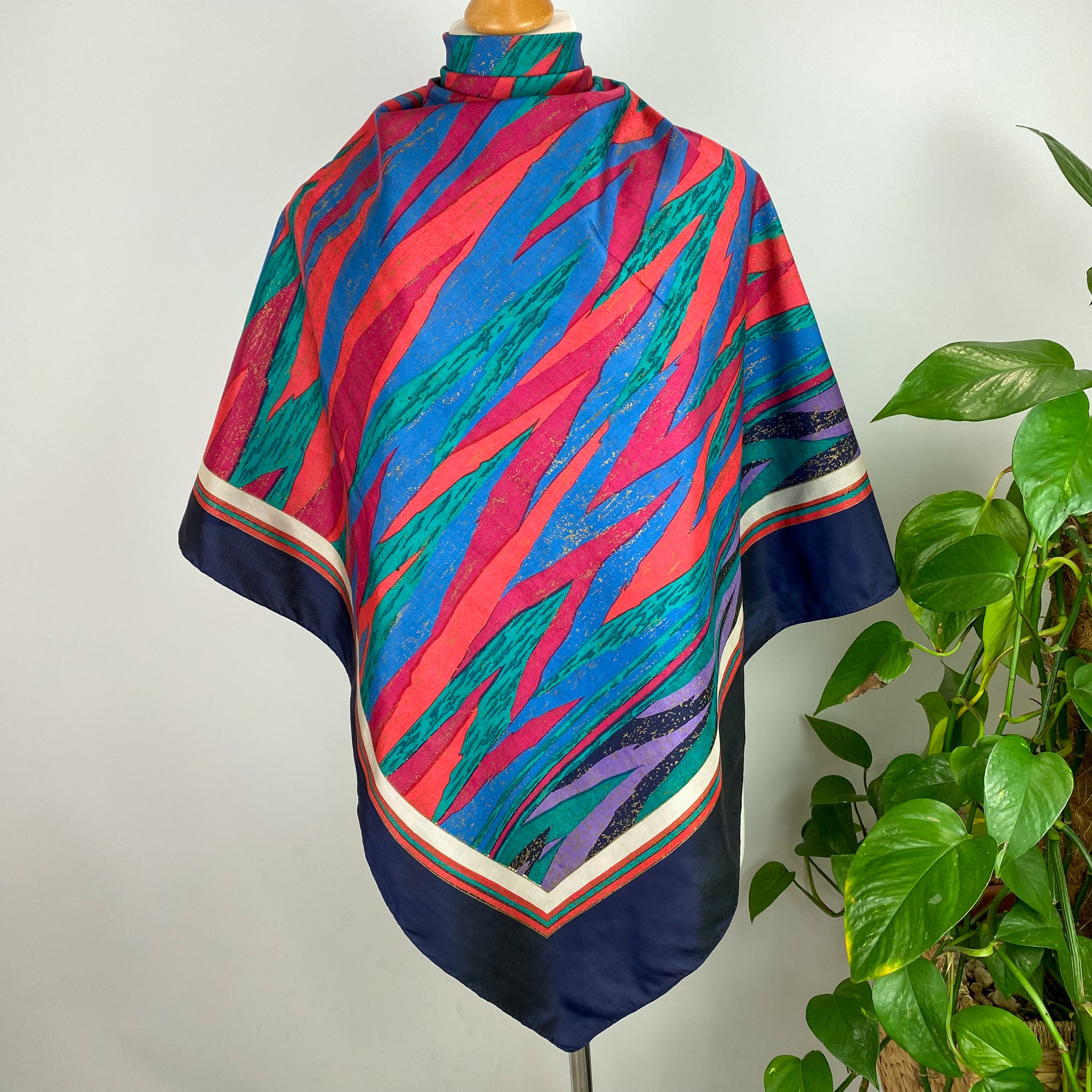 Thai Abstract Multicoloured Silk Scarf