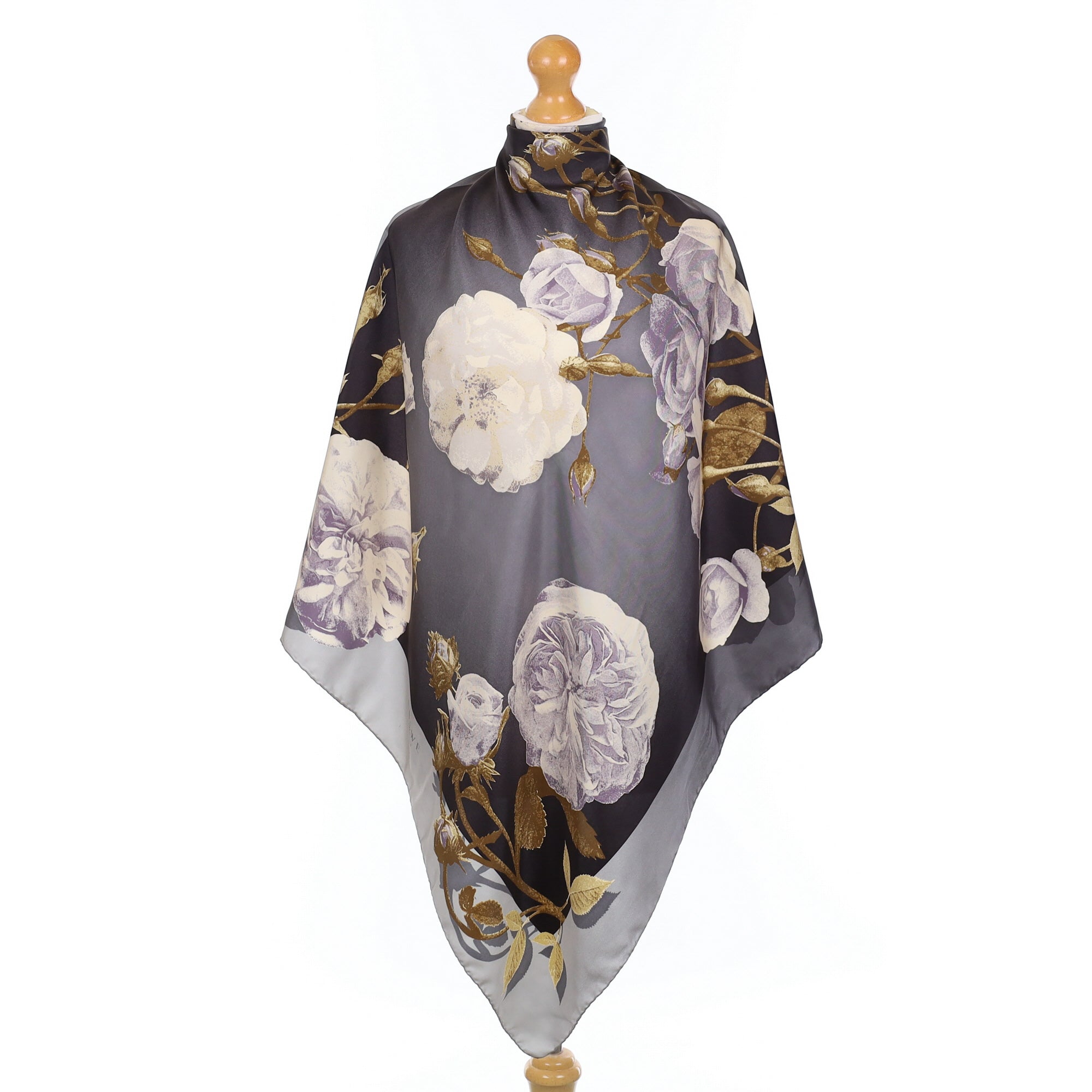Loewe Grey Floral Silk Scarf