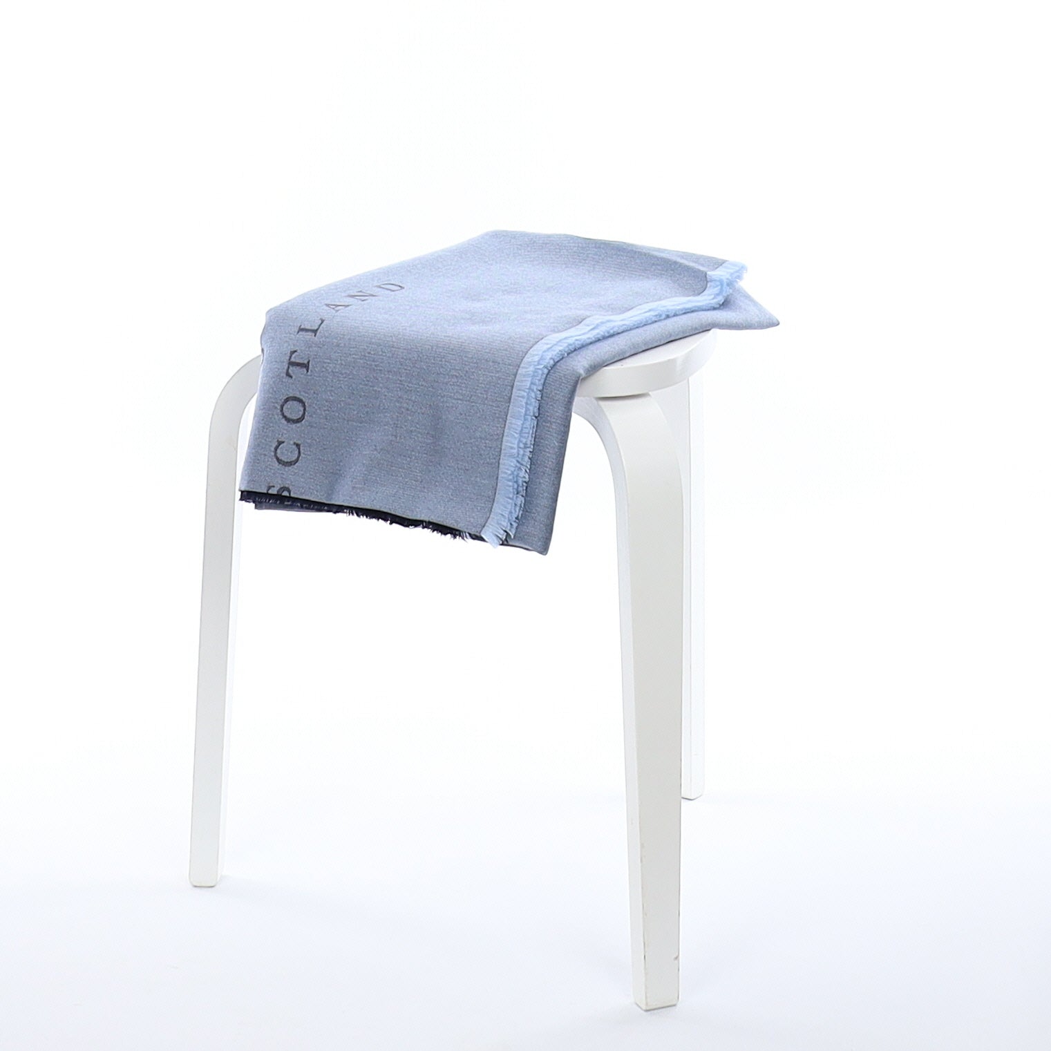 Scottish Begg & Co Denim Blue Fine Woven Cashmere and Silk Throw