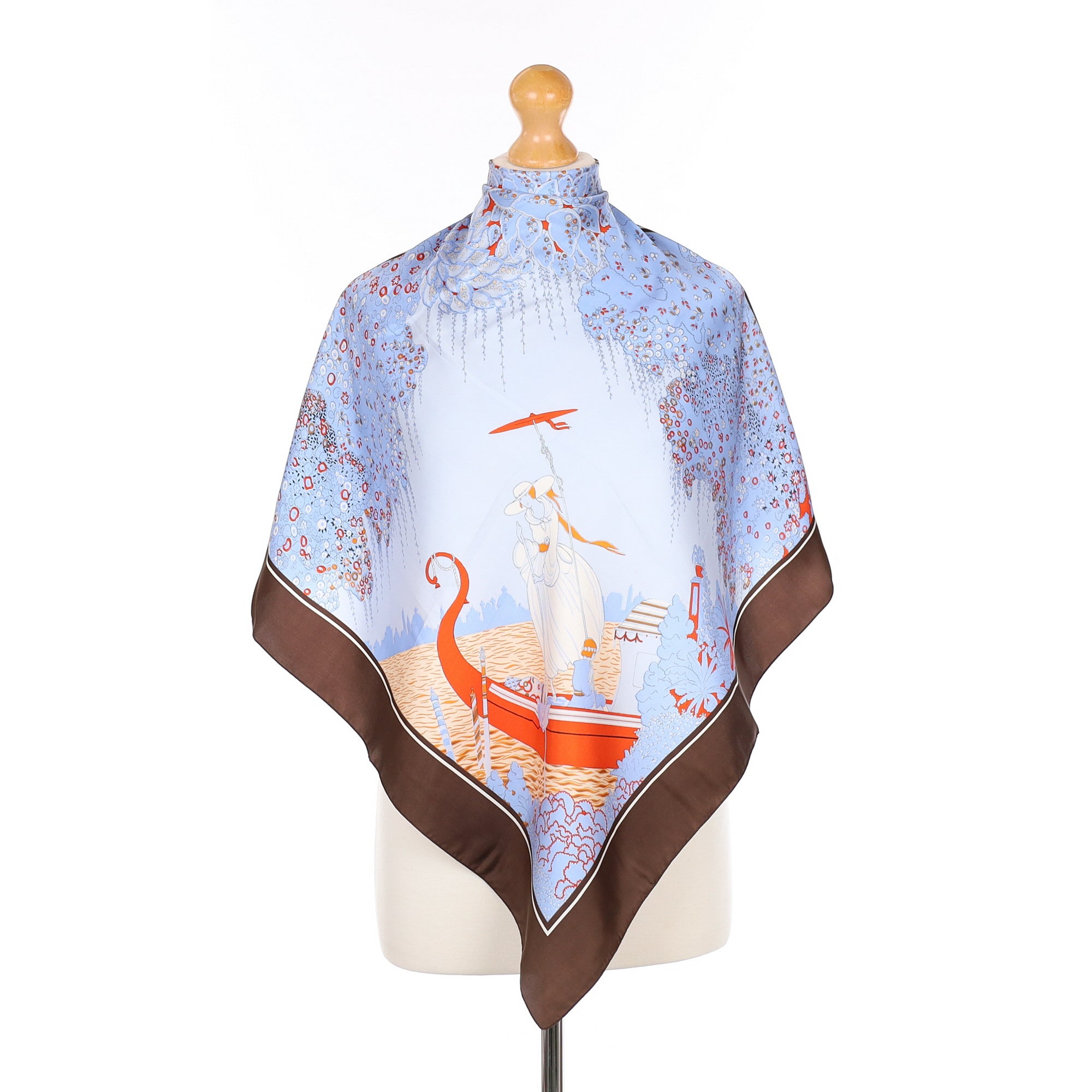 Boating Scene Silk Scarf