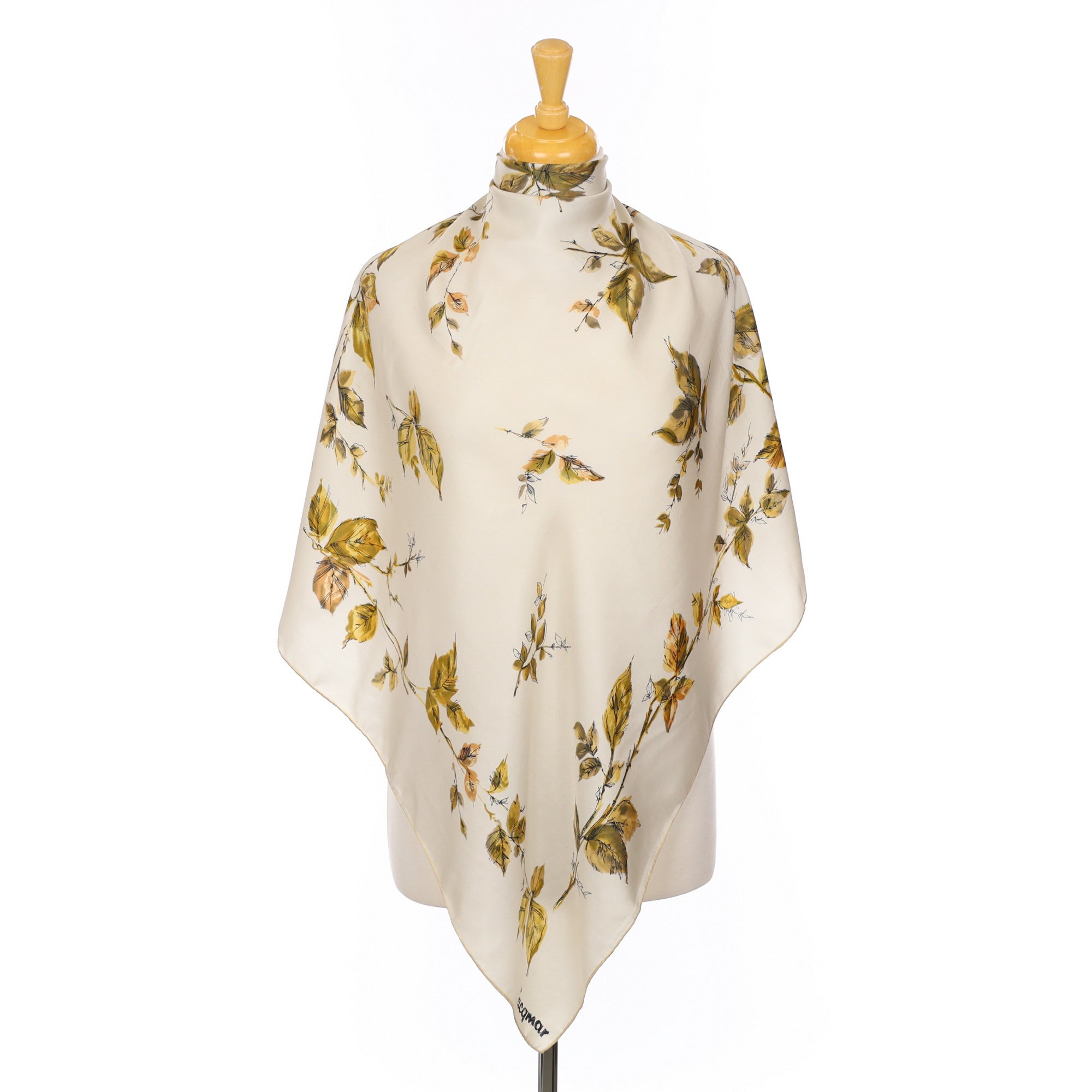 Jacqmar Cream Vintage Silk Scarf