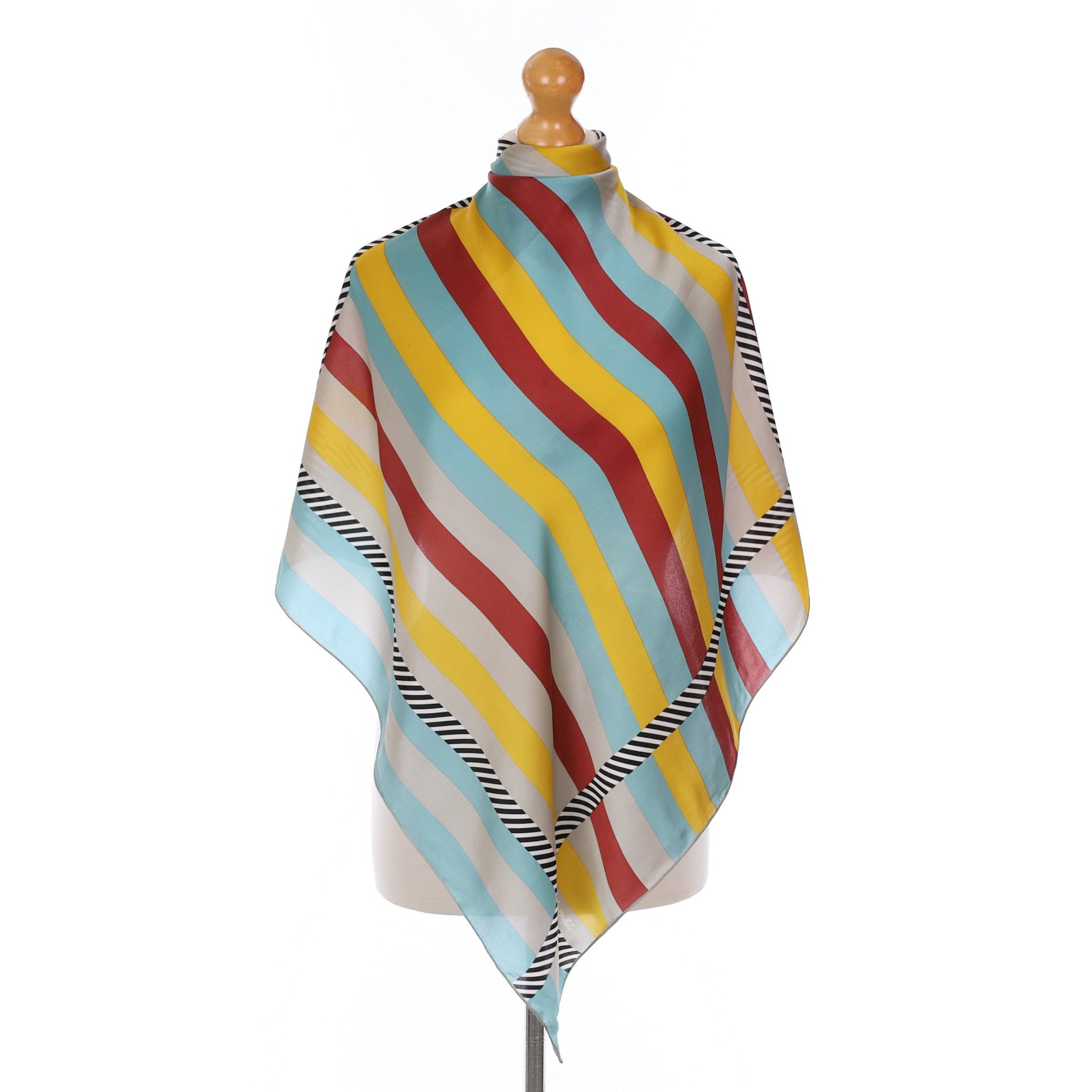 Fisba Stoffels Striped Vintage Silk Scarf