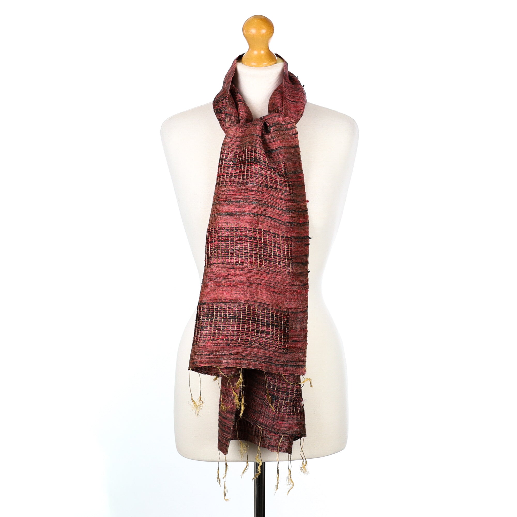 Jim Thompson Pink Woven Silk Scarf Wrap