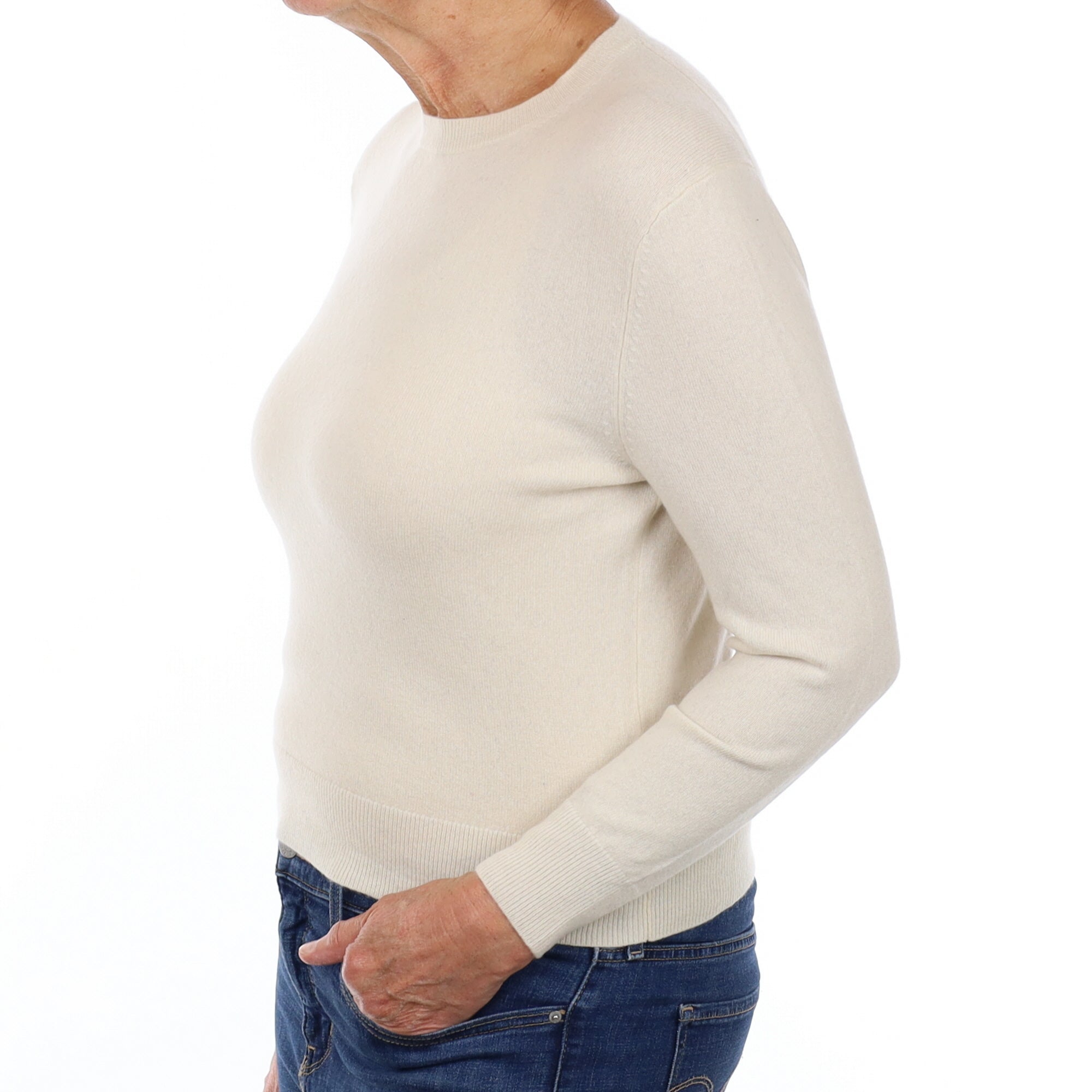 Cream Cashmere Crew Neck Jumper Medium