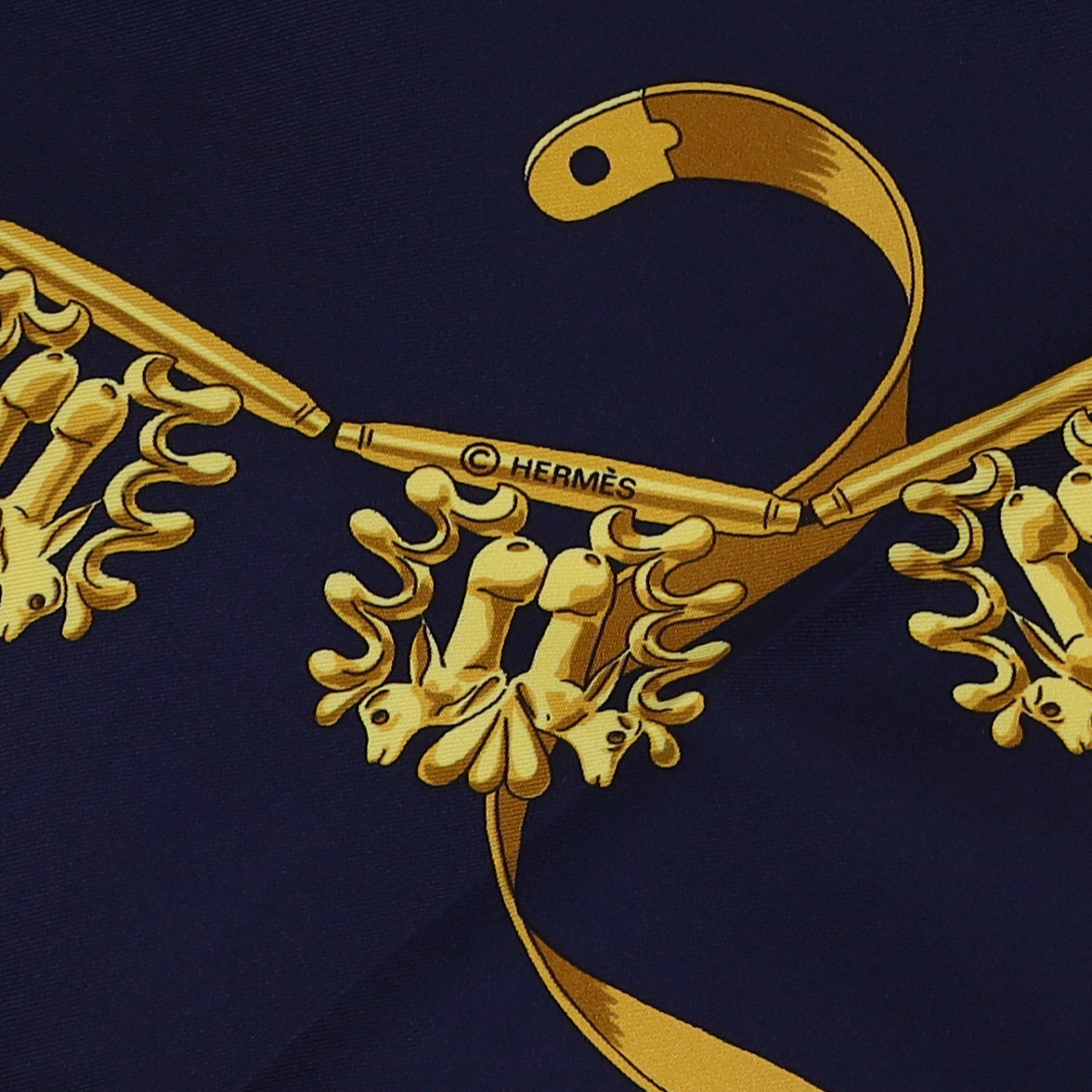 Pristine Hermès Les Cavaliers D’or Silk Scarf