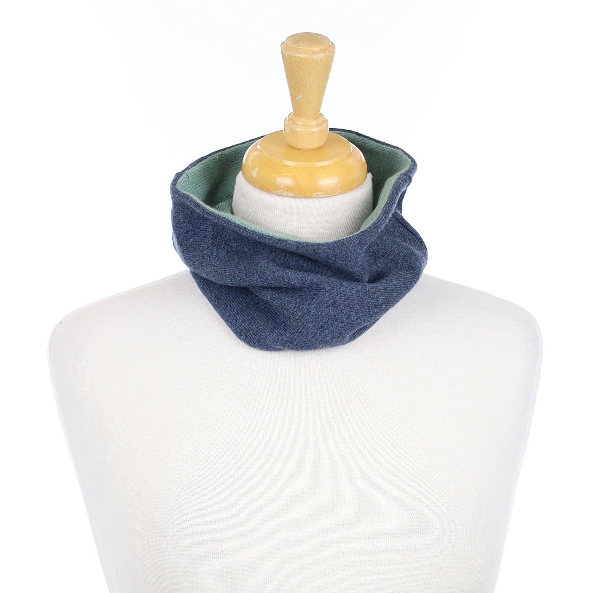 Denim and Mint Blue Neck Warmer