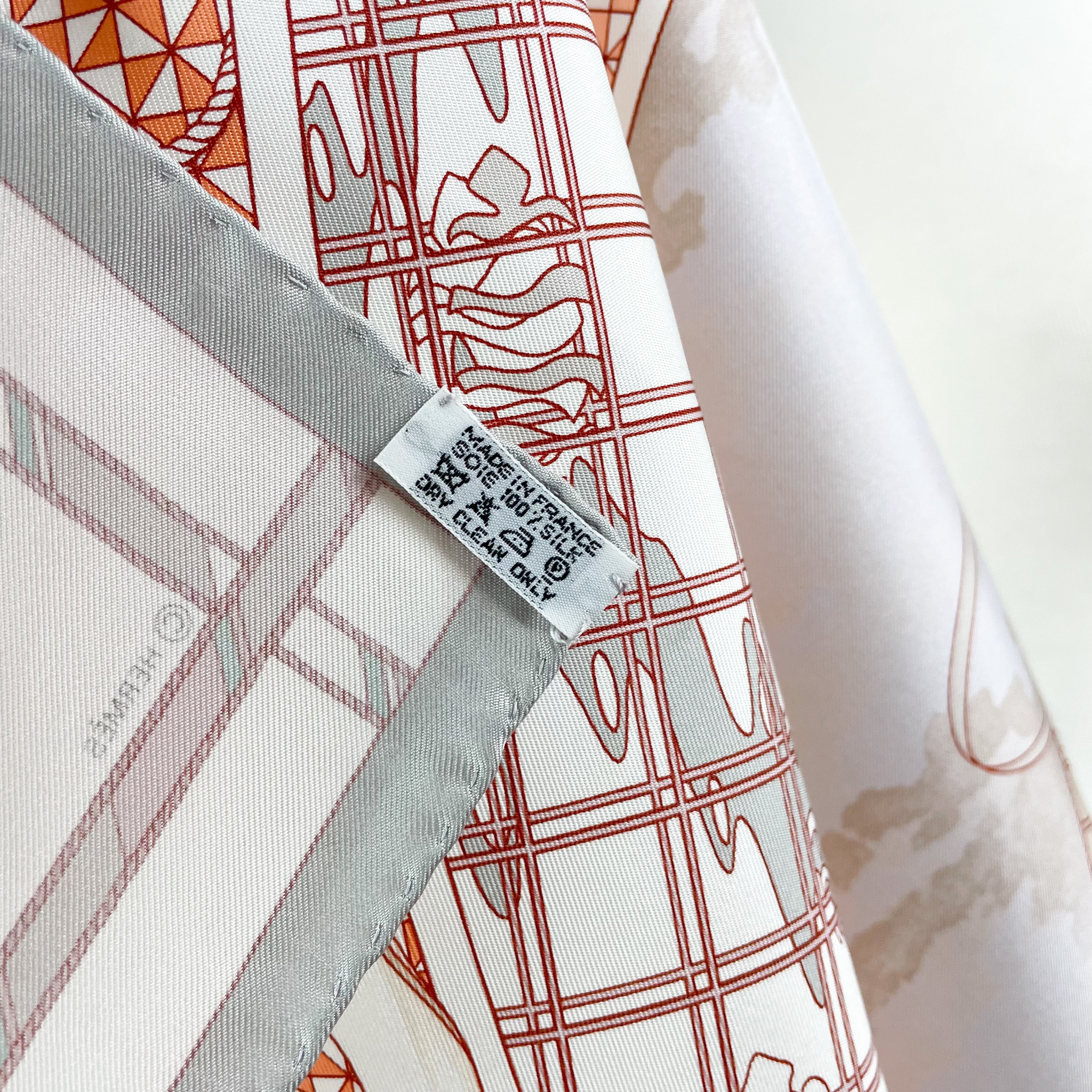 Boxed Hermes Voyage au Long Cours Vintage Silk Scarf