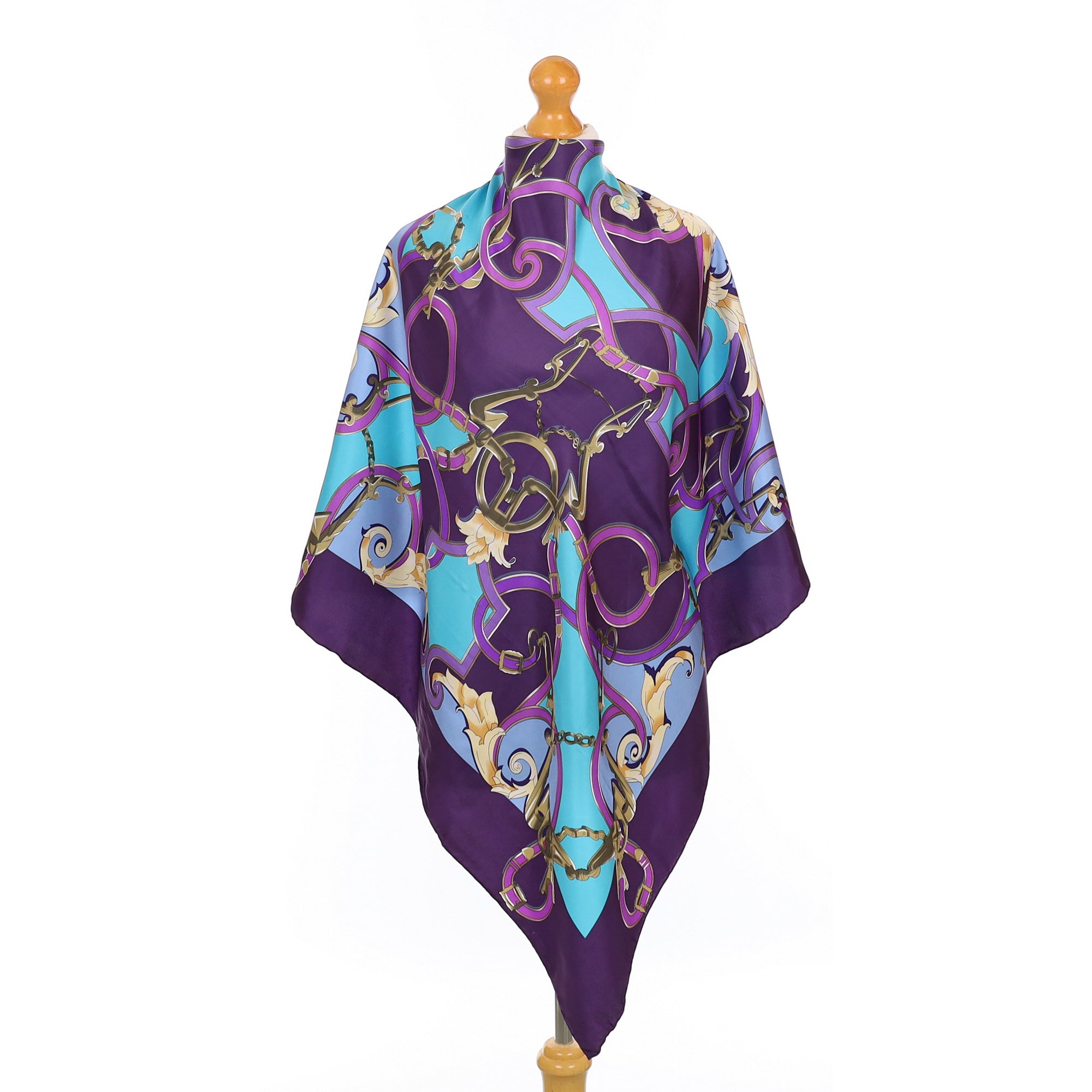 Brand New Purple Equestrian Silk Scarf