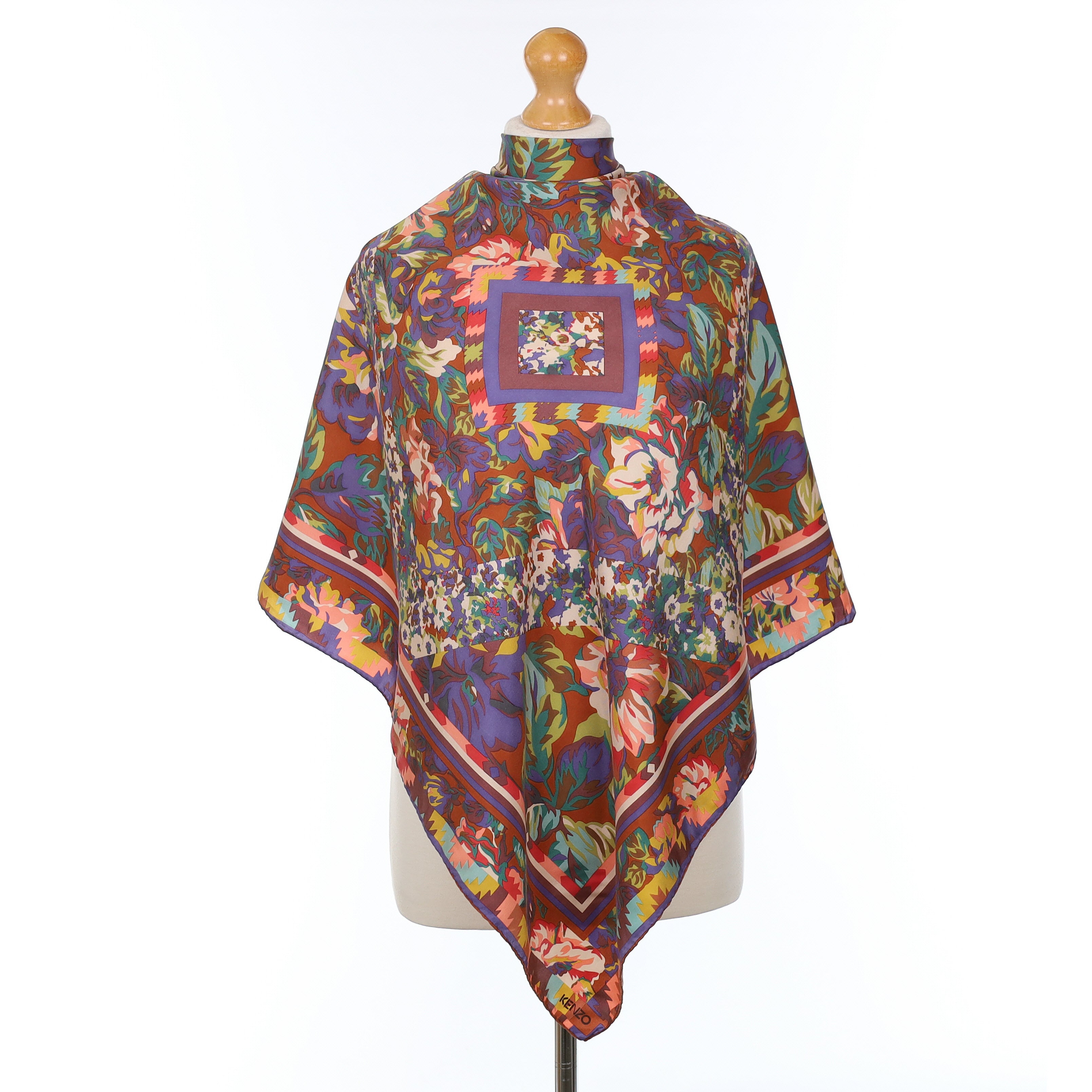 Kenzo Abstract Floral Silk Scarf