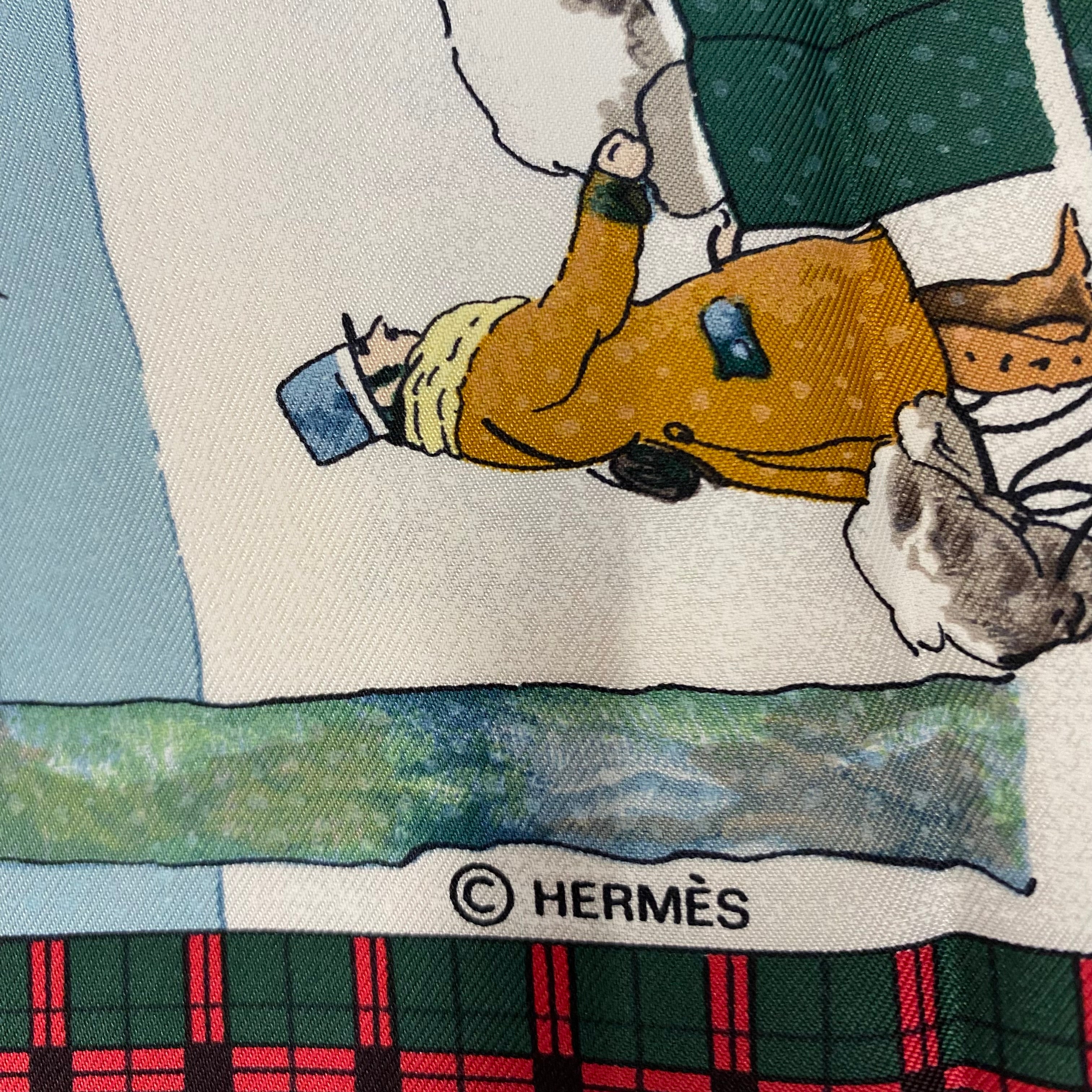 Boxed Hermès L’hiver en Poste Silk Scarf