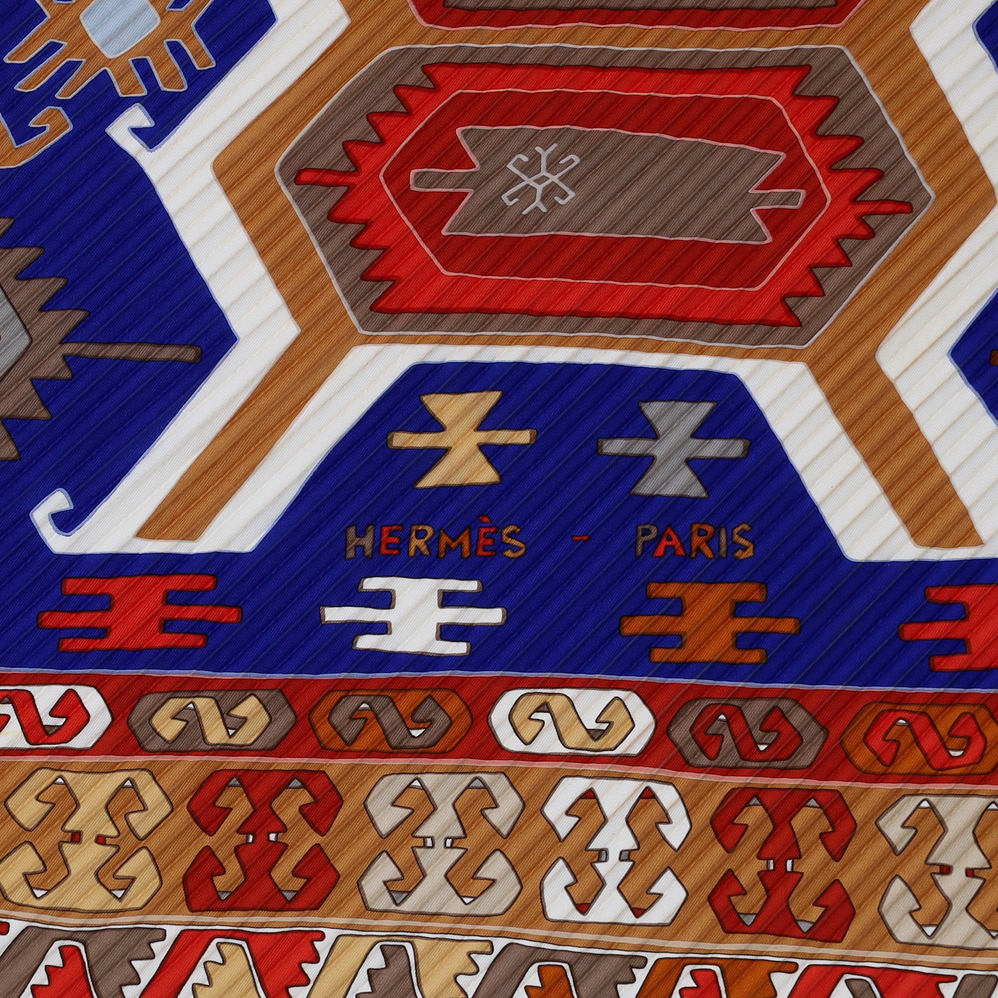 Hermès Kilim Plisse Silk Scarf