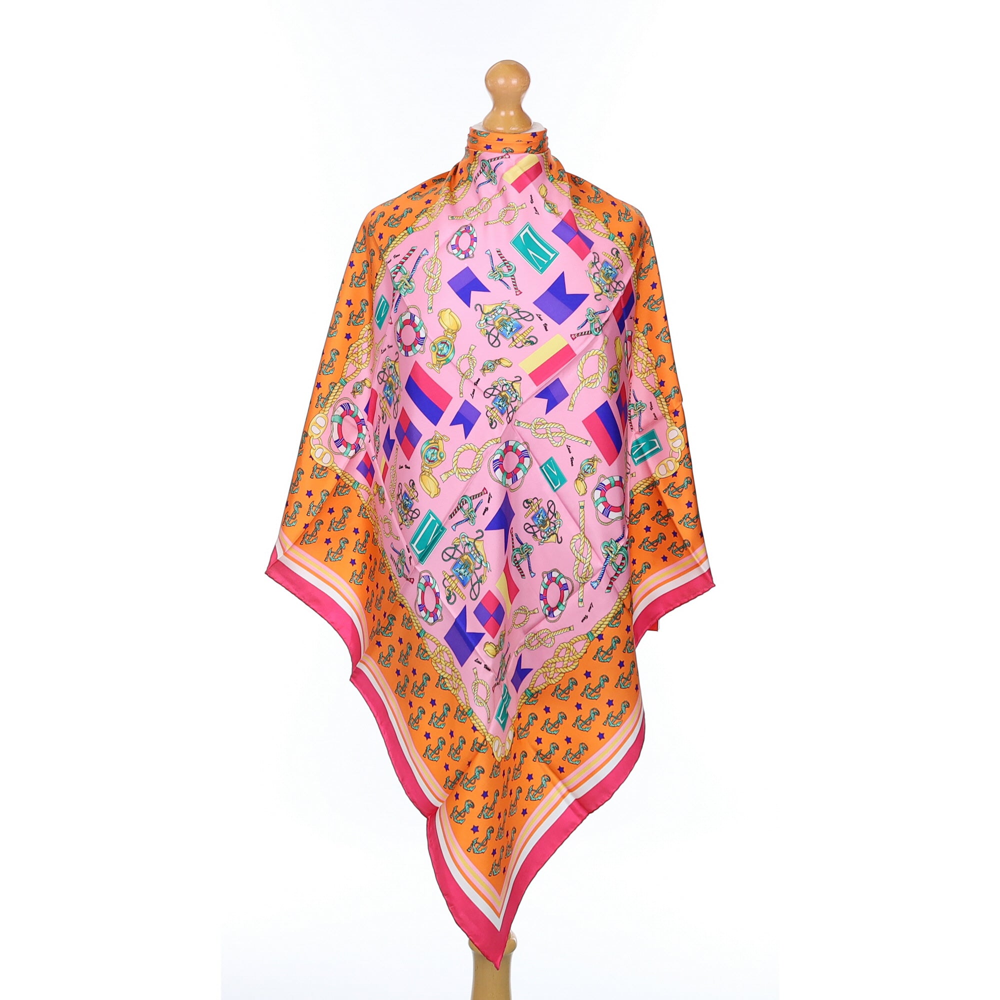 Brand New Pink Nautical Silk Scarf
