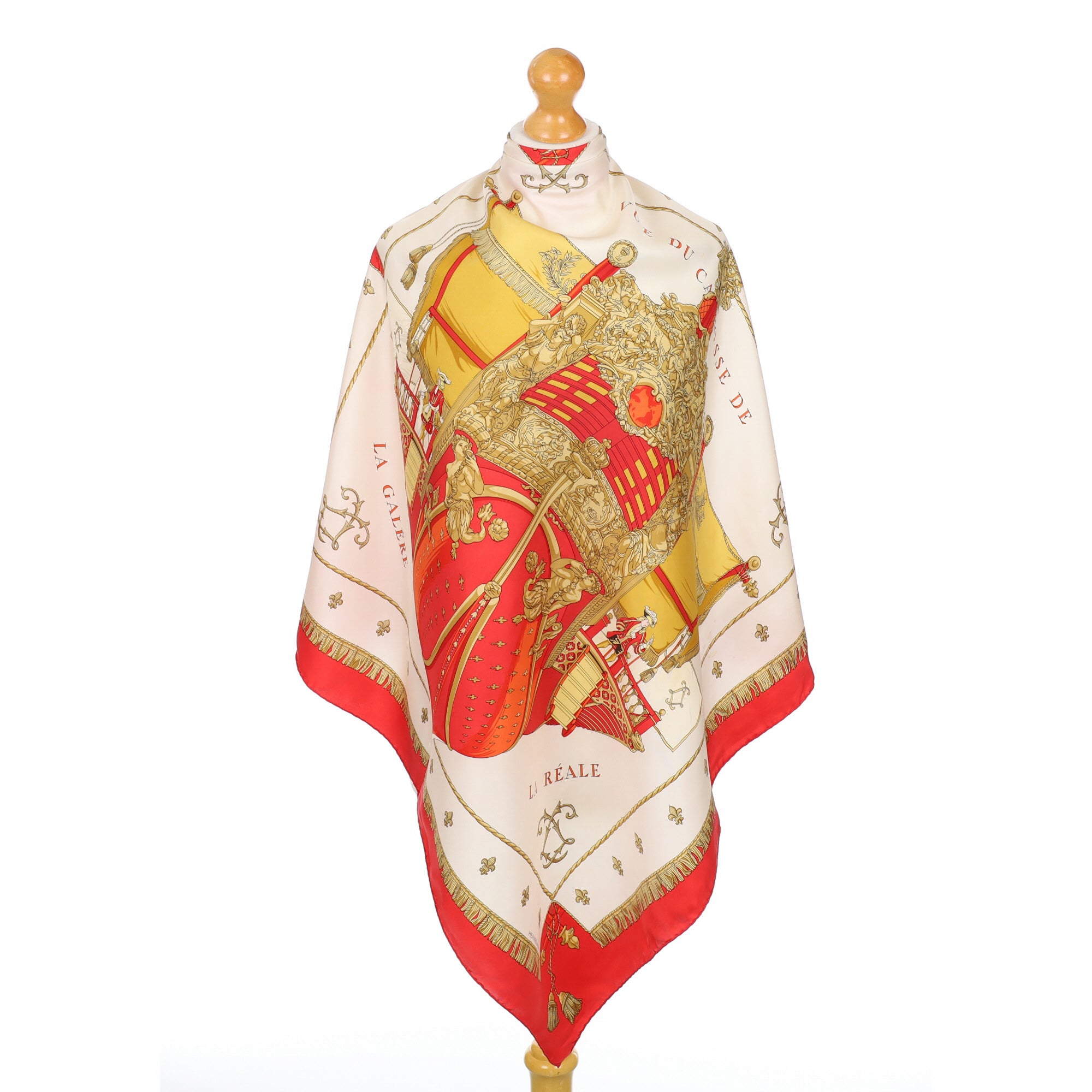 Hermès La Galére La Réale Vue du Carosse Silk Scarf