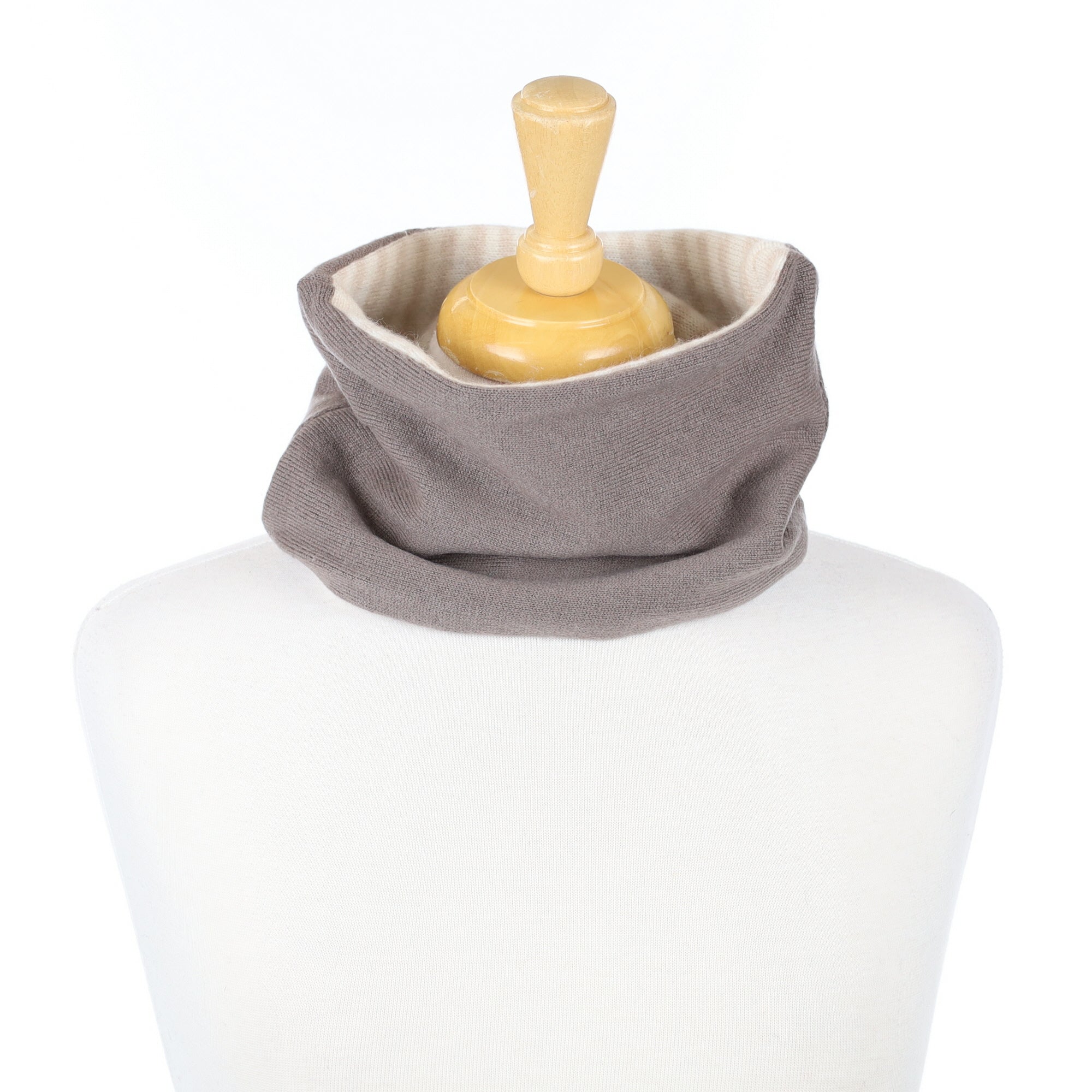 Mocha and Beige Stripe Neck Warmer