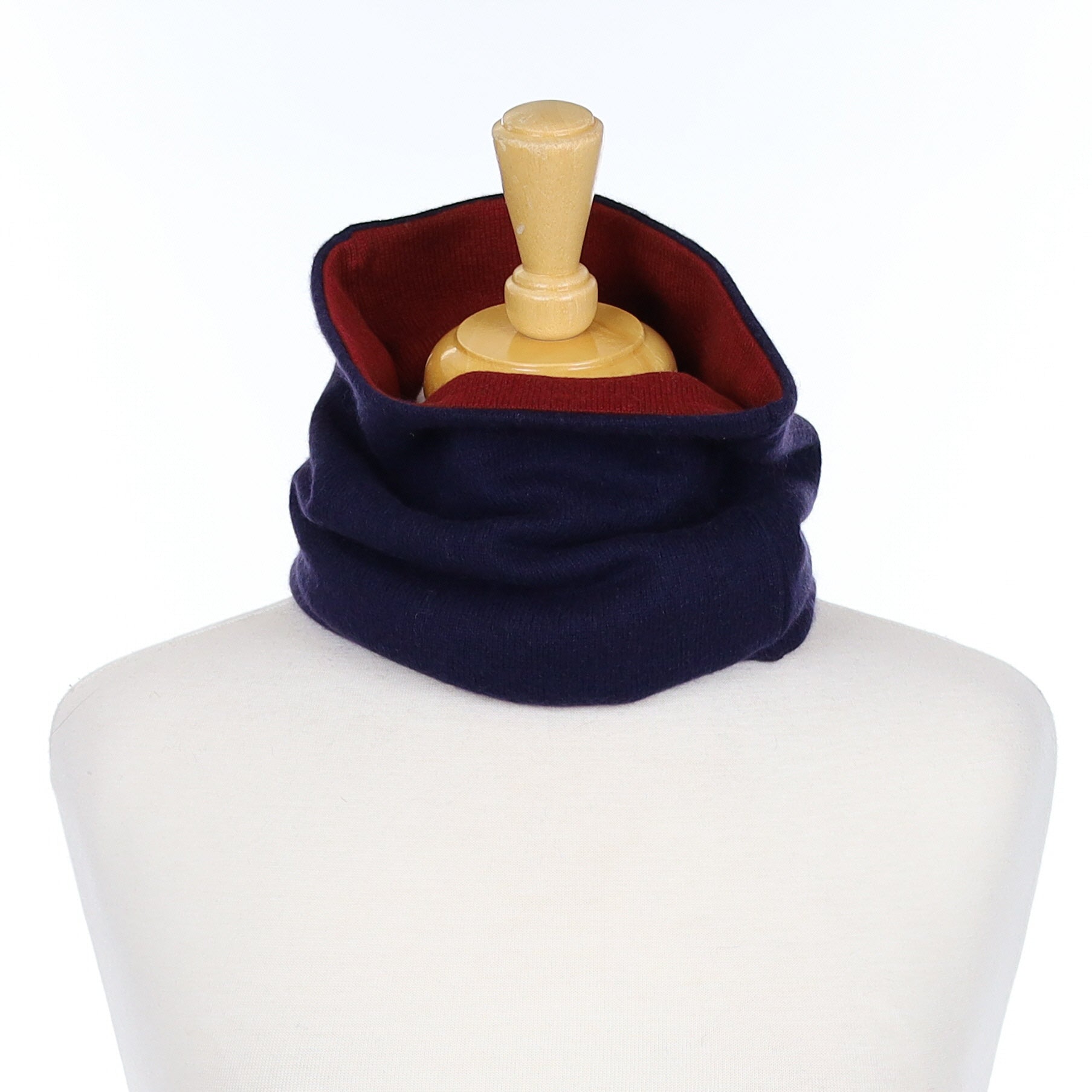 Men’s Navy and Wine Red Luxury Double Layered Snood