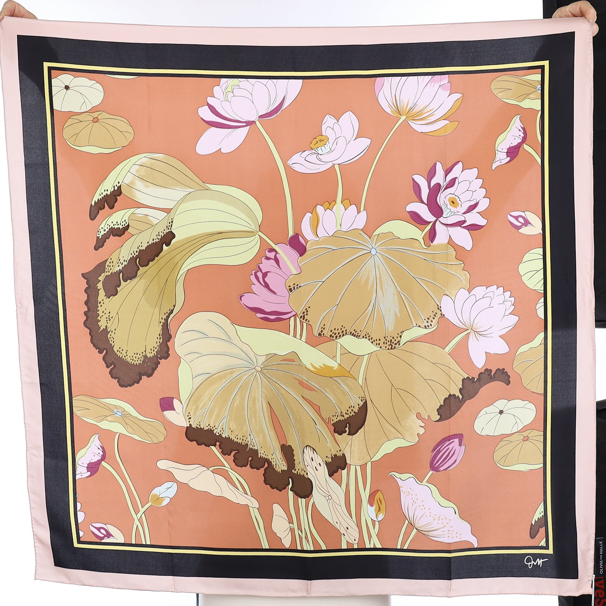 Brand New Olivia Von Halle Floral Silk Scarf