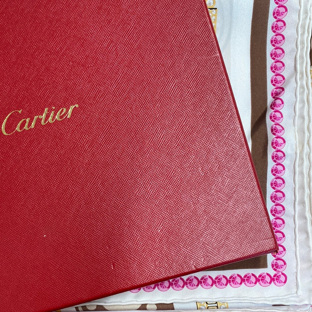 Boxed Cartier Designer Silk Scarf