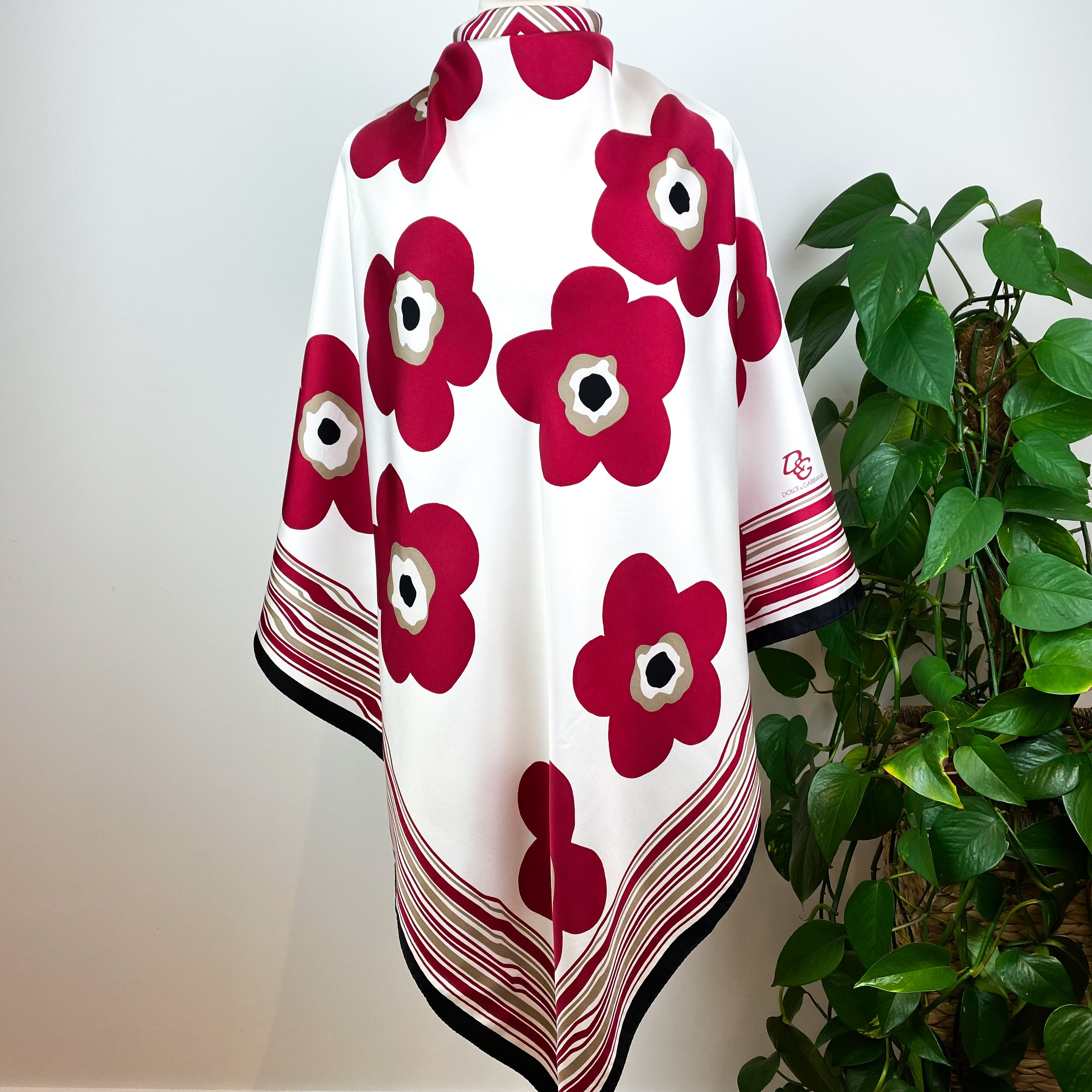 Brand New Dolce & Gabbana Floral Silk Scarf